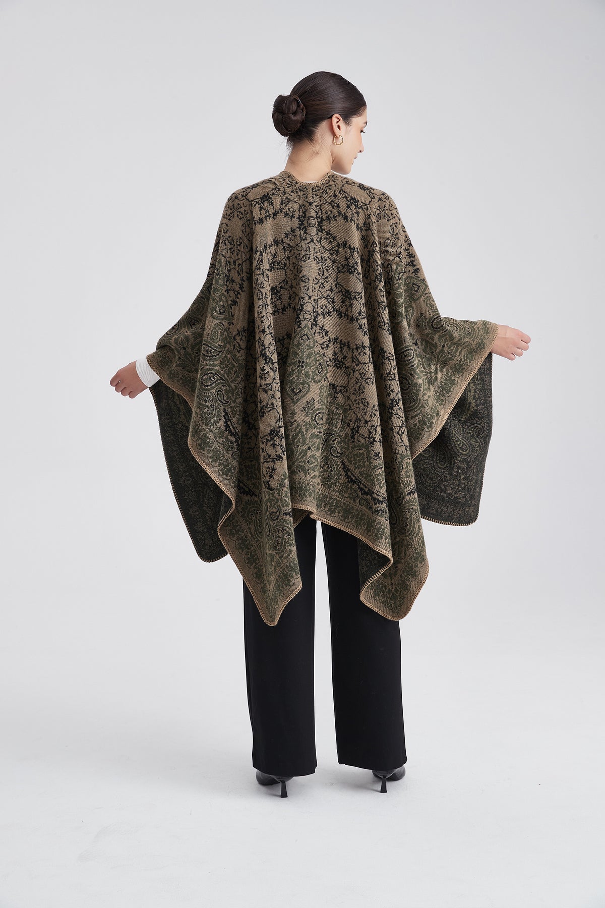 Long Patterned Poncho