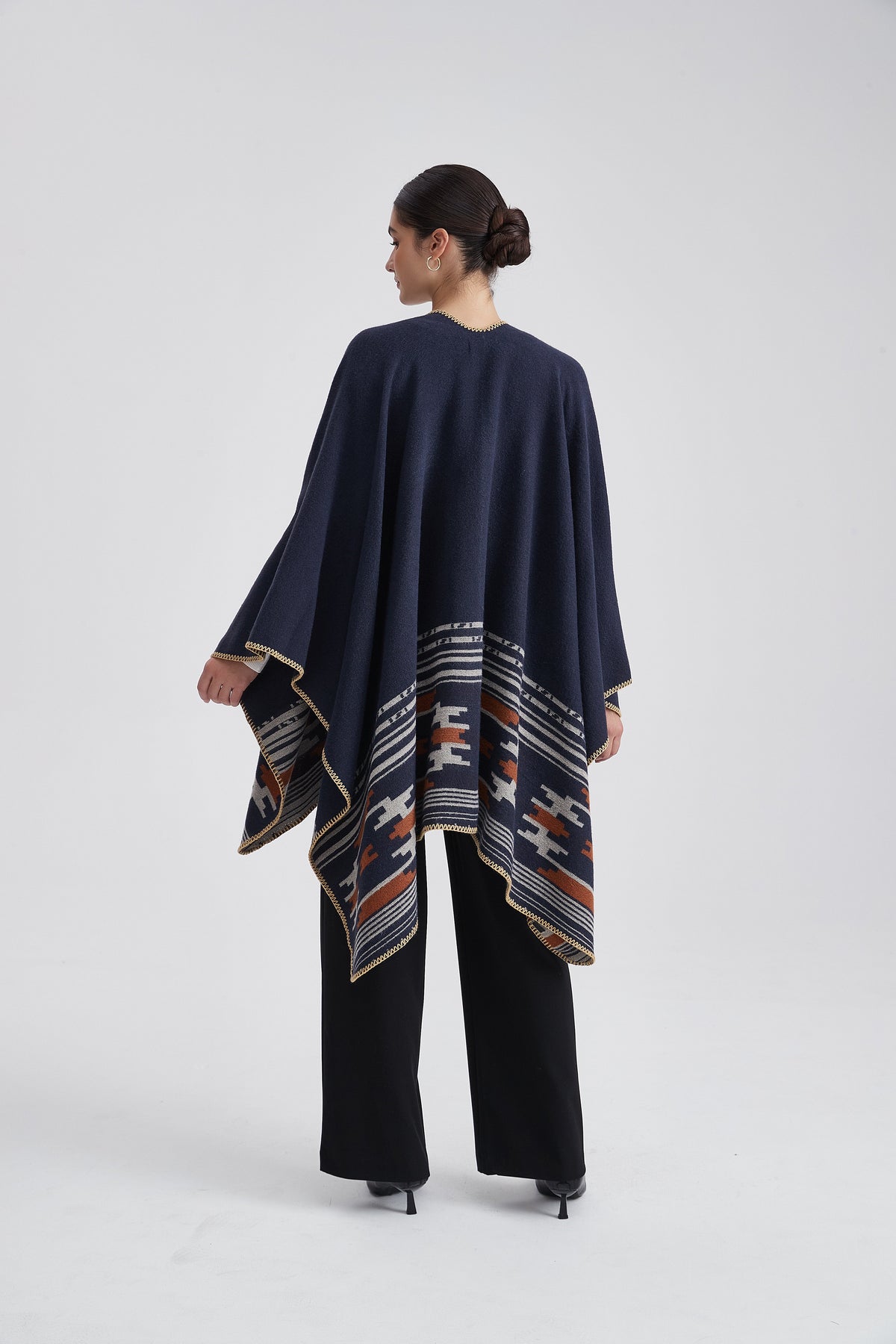 Long Patterned Poncho
