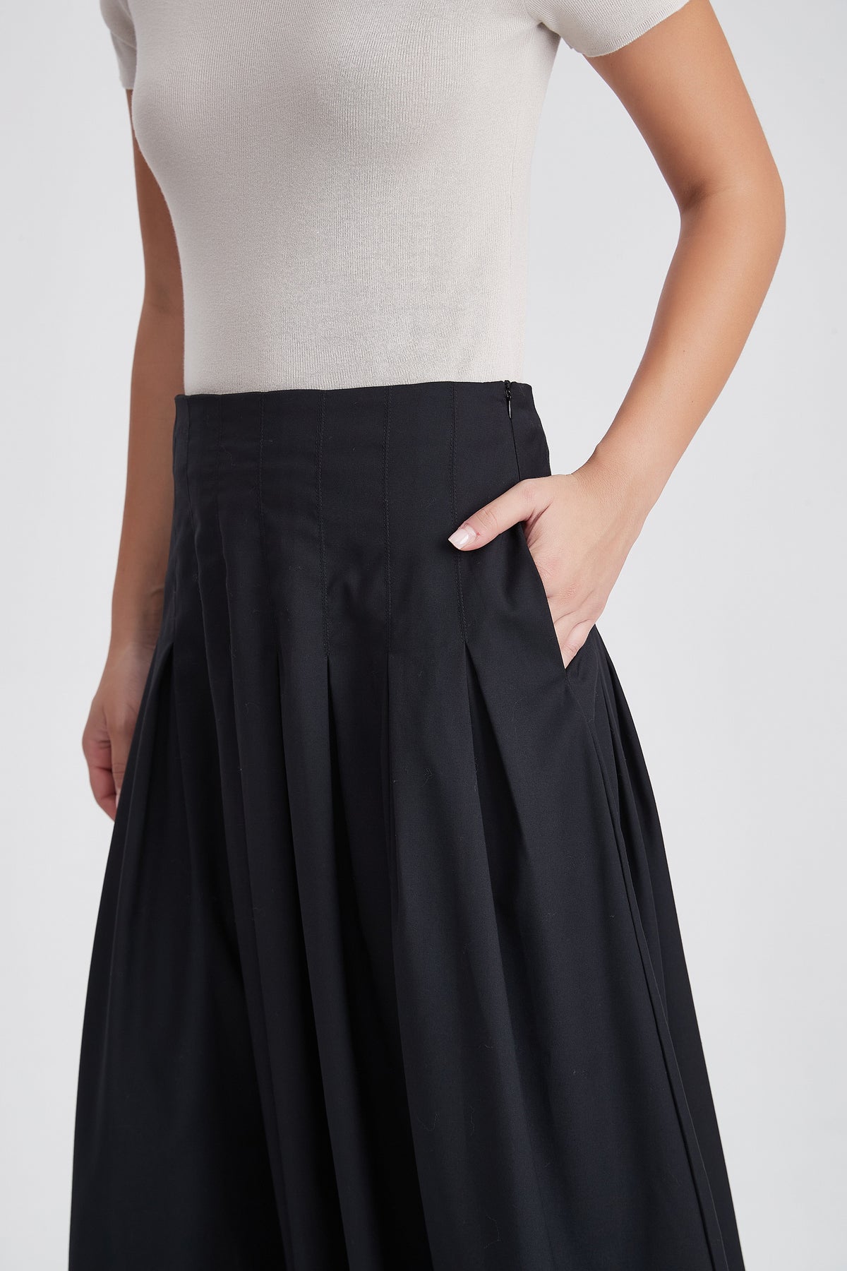 Pleated Midi Skirt