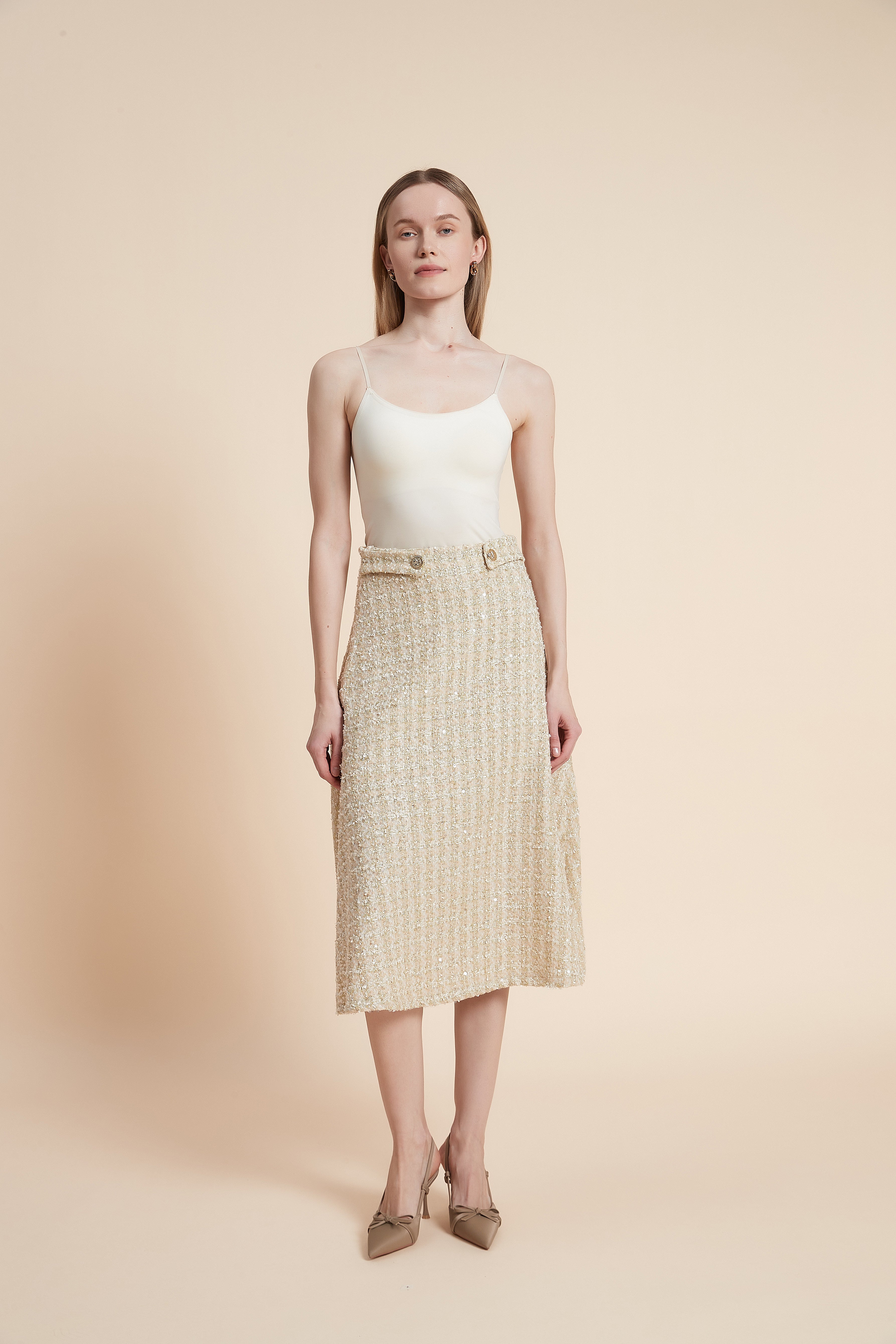 Striped Knee-Length Skirt