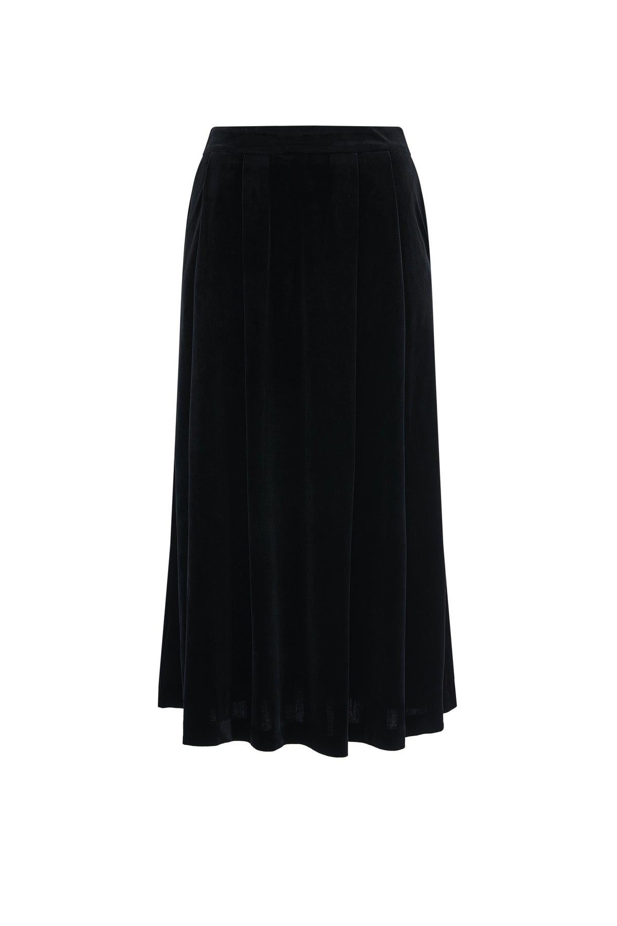 Plain Ruffled Midi Skirt