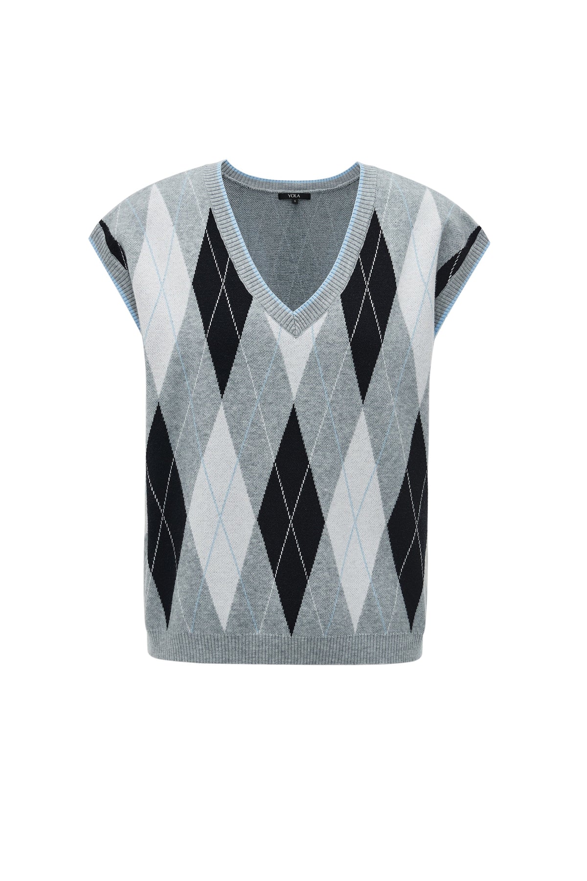 Patterned Sleeveless V-Neck Top