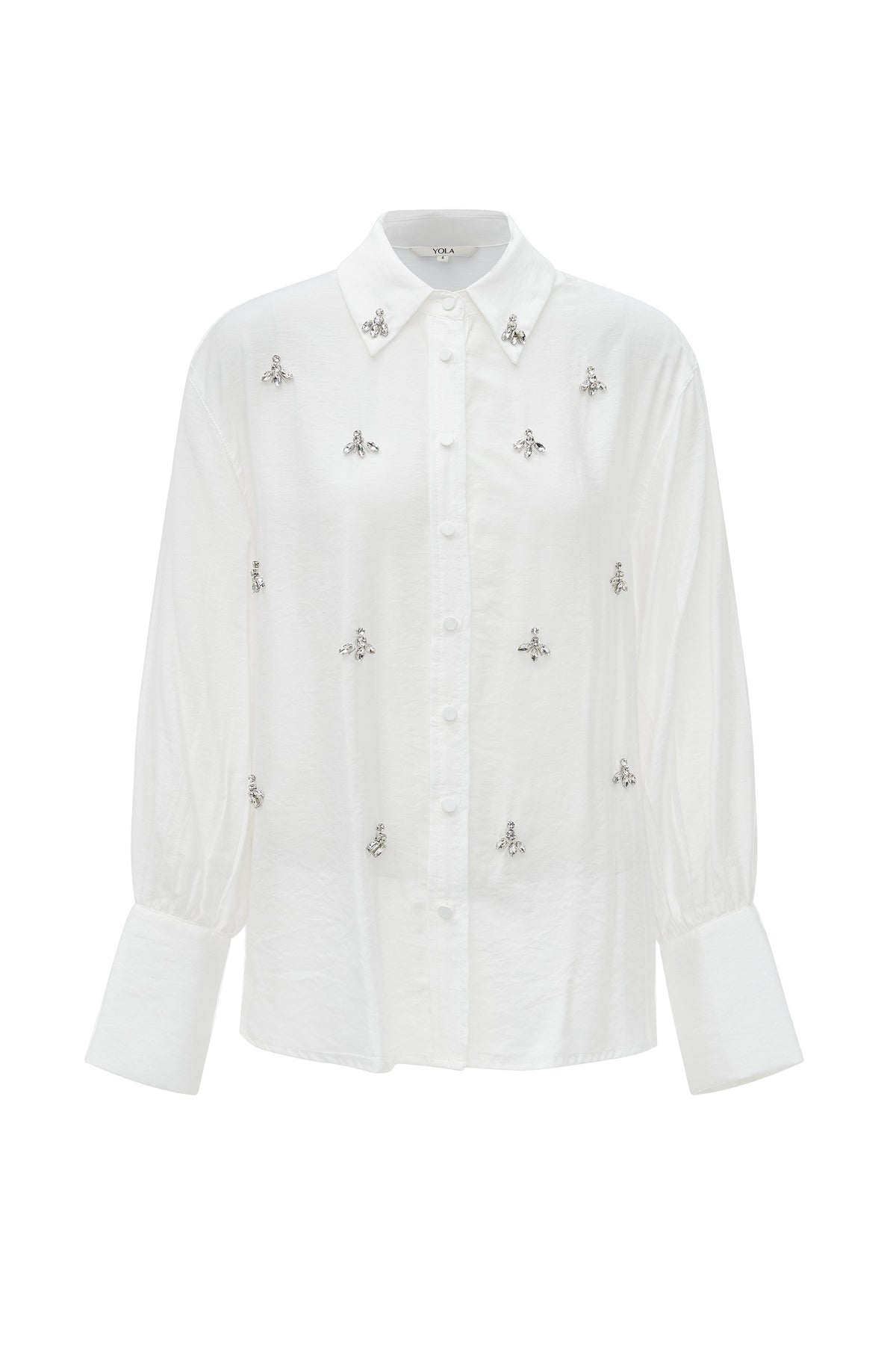 Long-Sleeve Blouse with Metallic Details