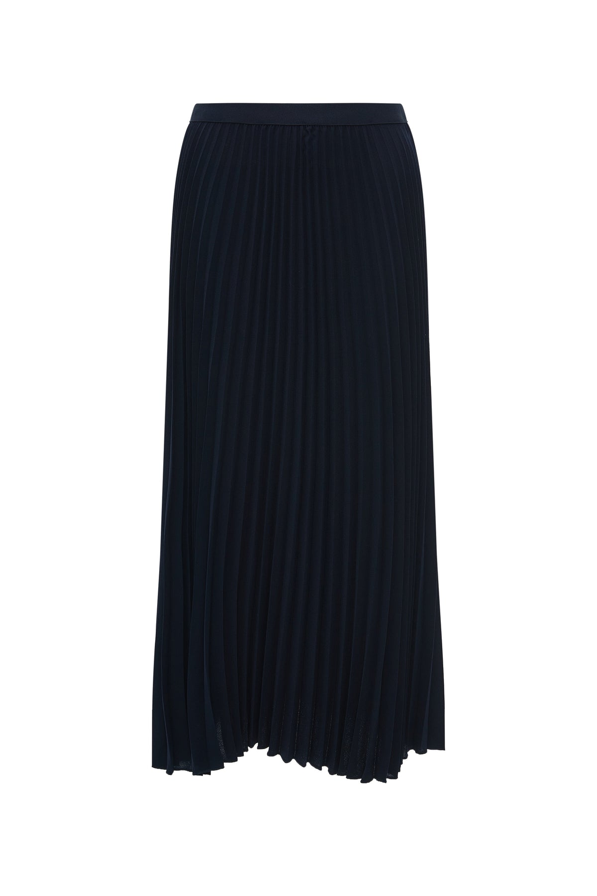 Plain Pleated Midi Skirt