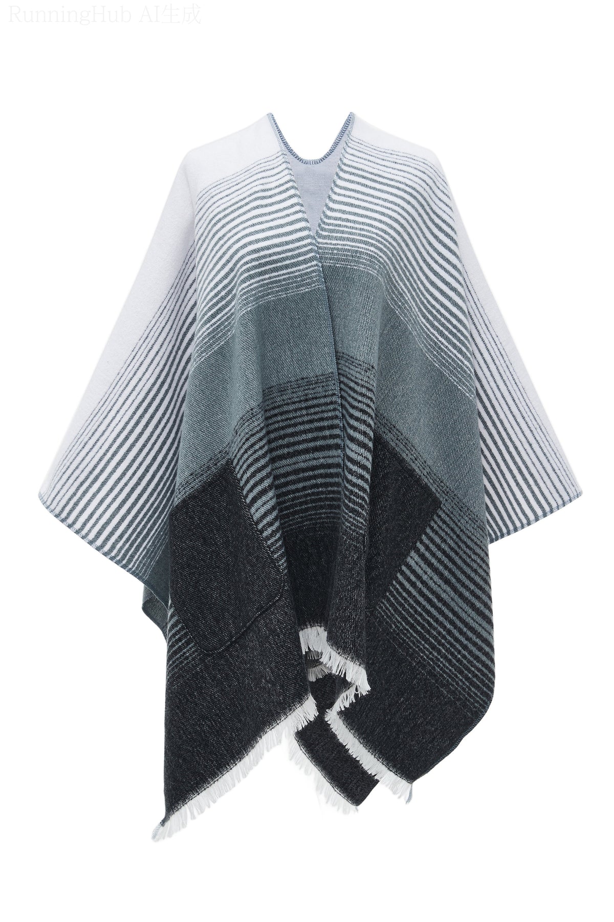 Long Patterned Poncho