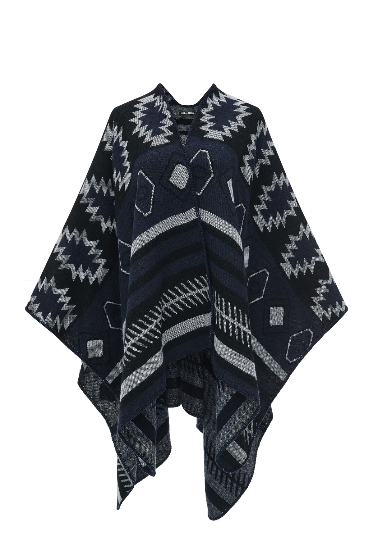 Long Patterned Poncho