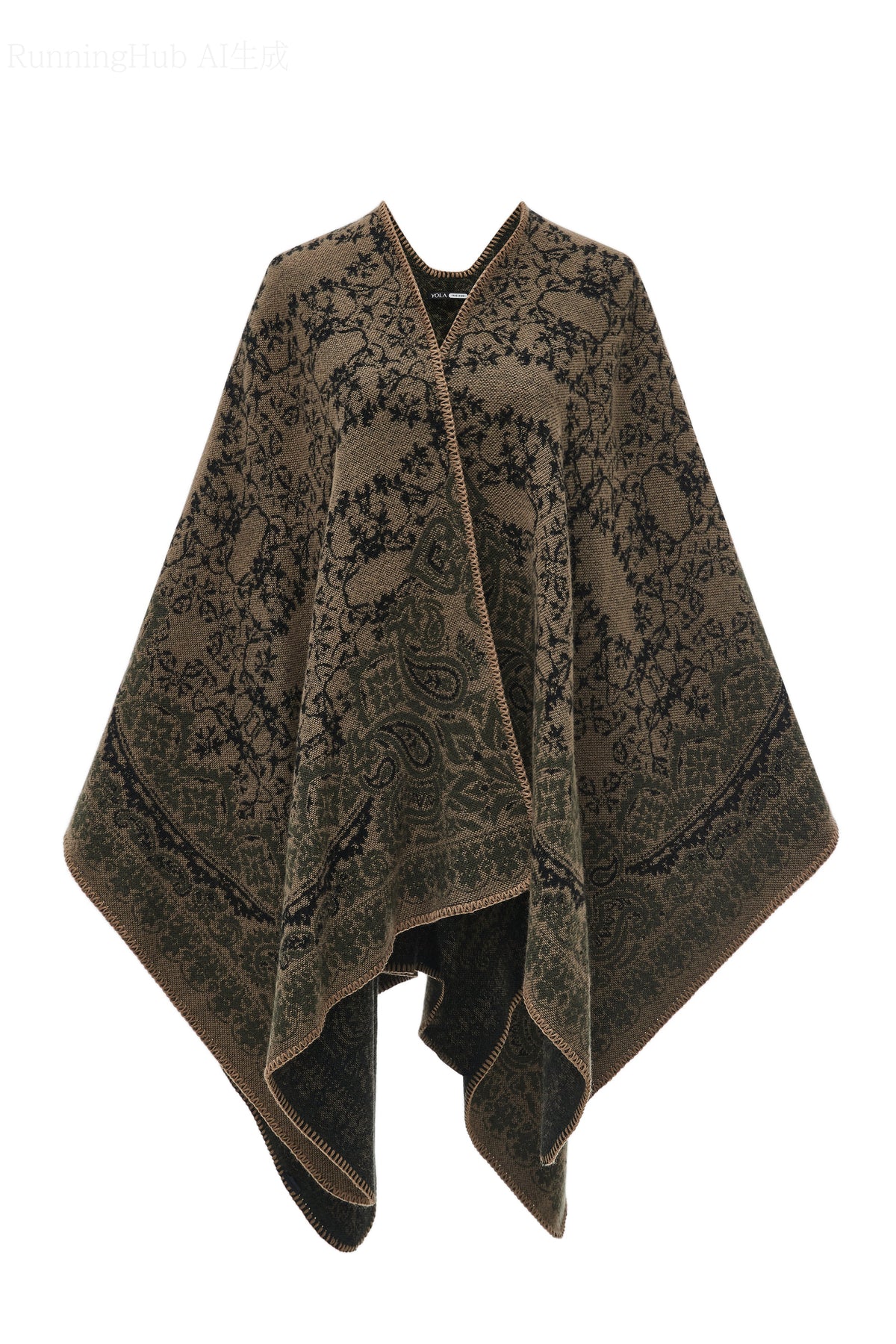Long Patterned Poncho
