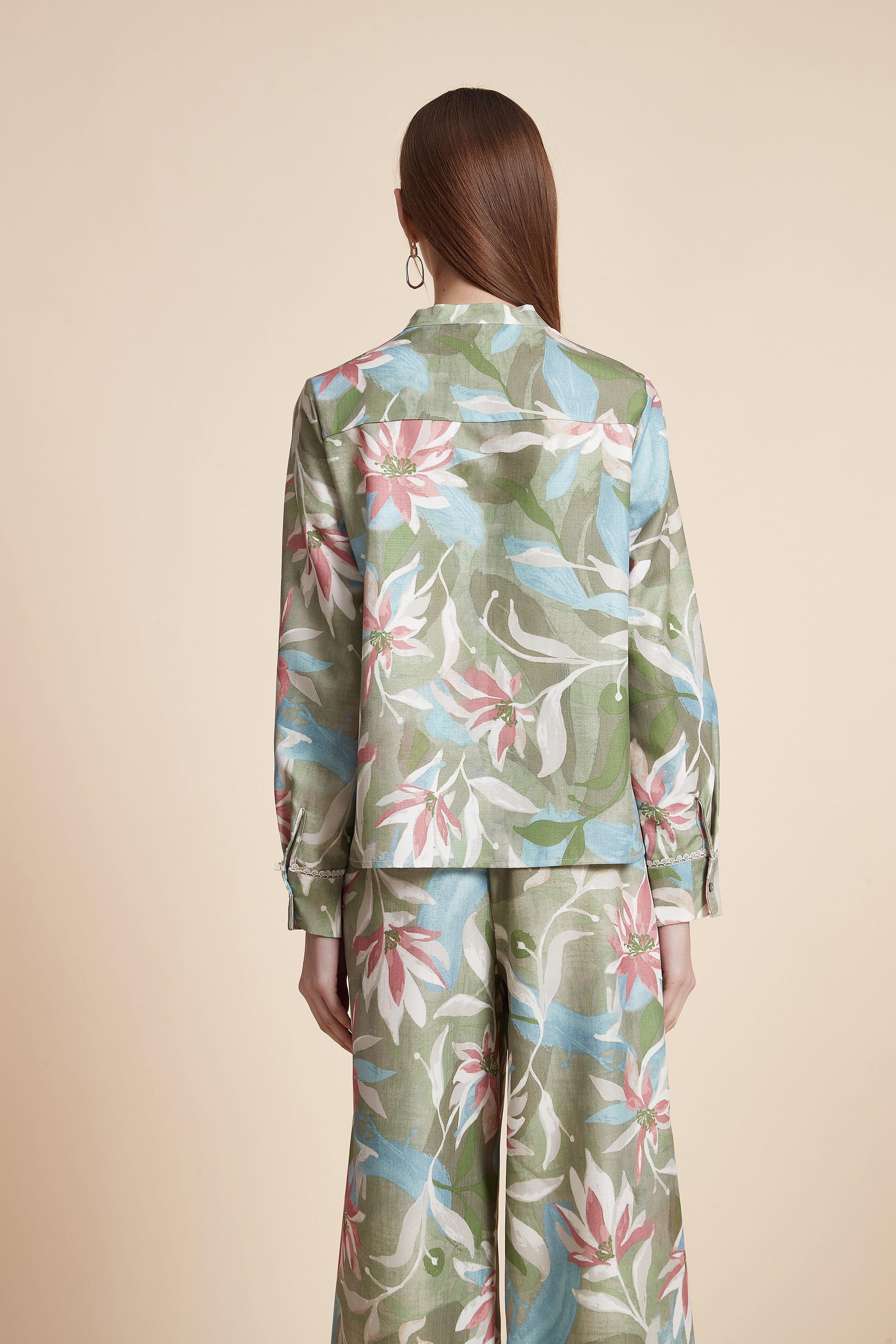 Long Sleeve Floral Print Blouse