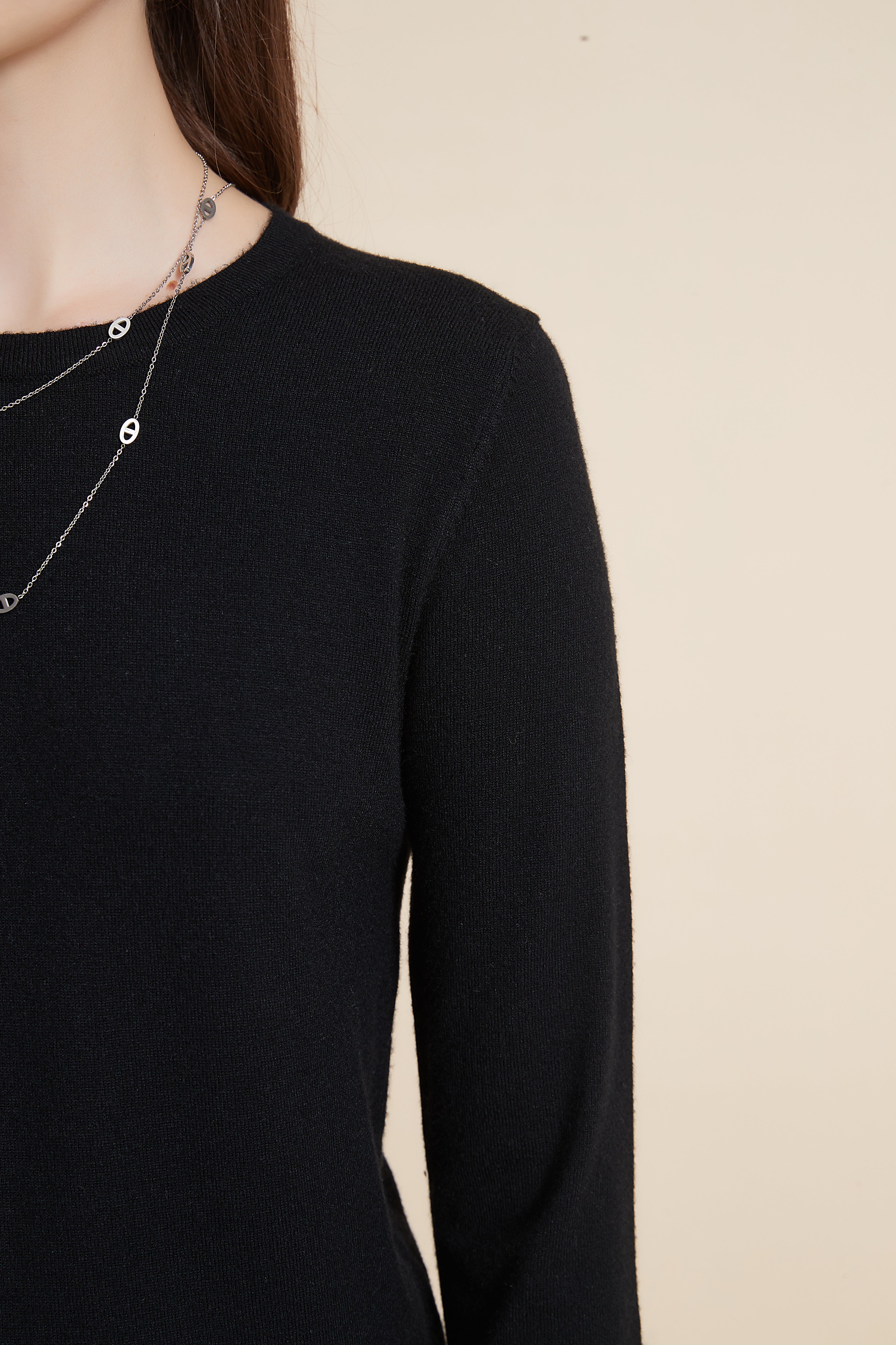 Yola Plain Long Sleeve Blouse with Metallic Button Details