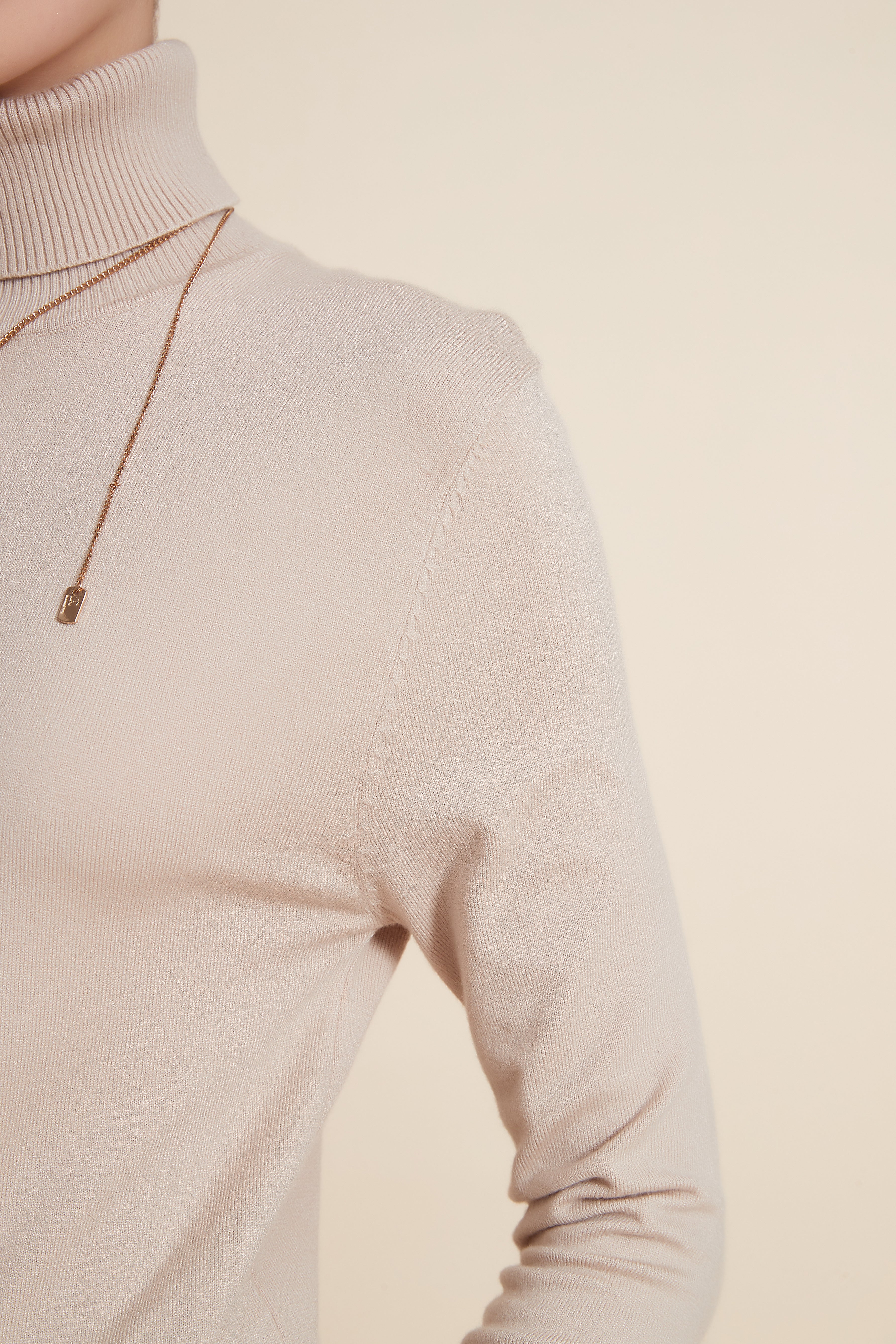 Yola High Neck Long Sleeve Blouse with Metal Buttons