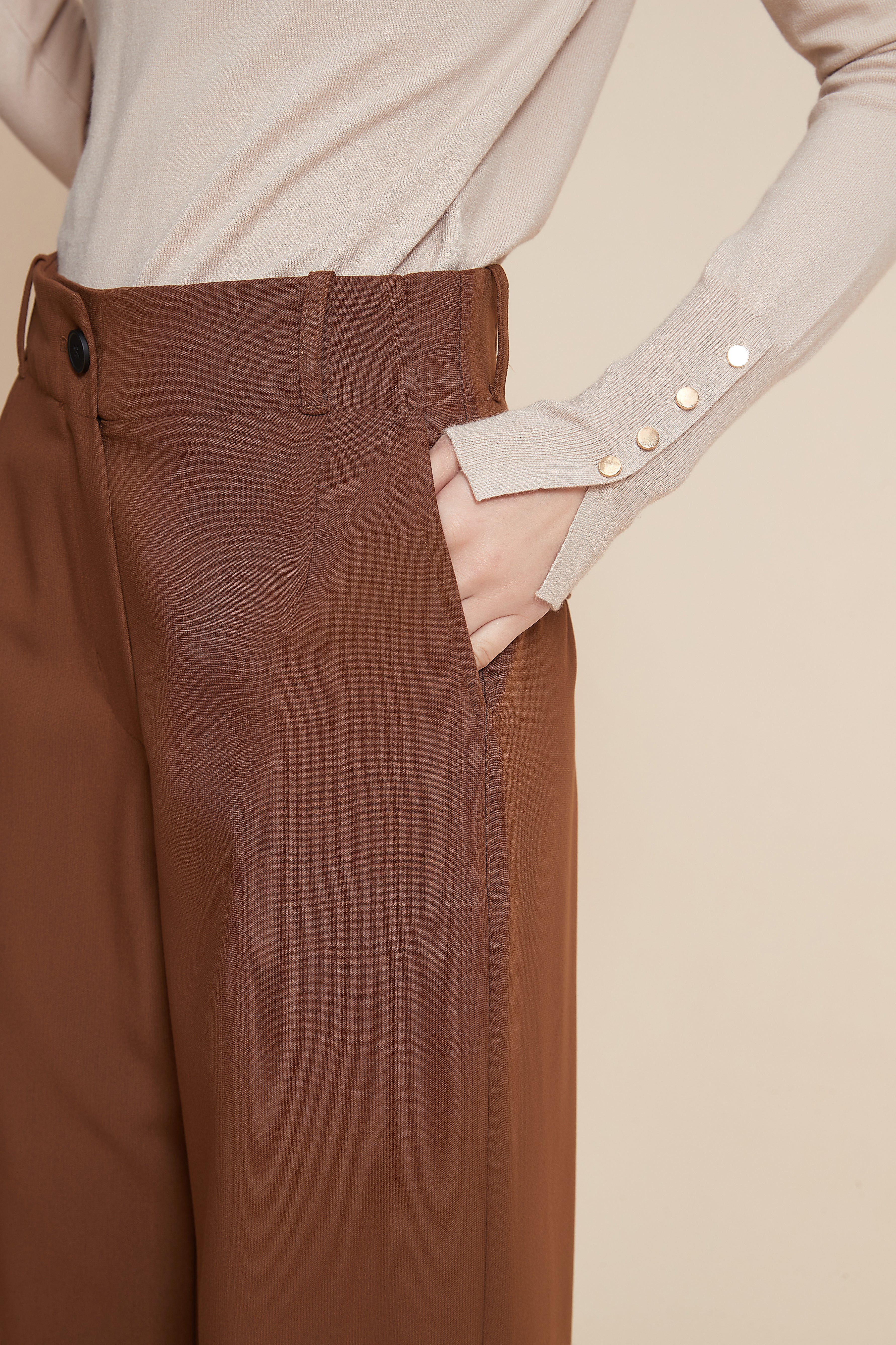 Long Plain Wide-Leg Pants