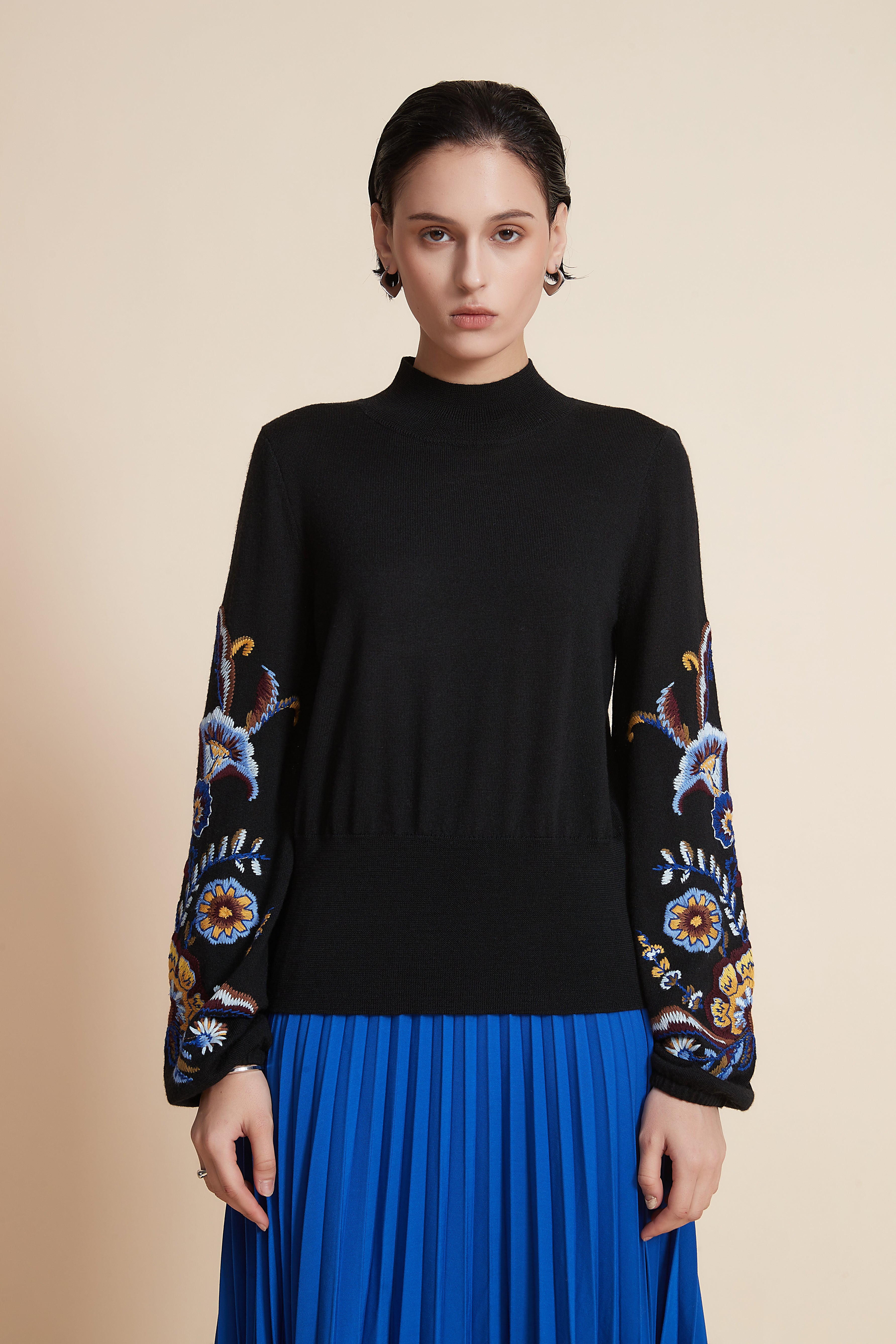 Plain Embroidered Sweater