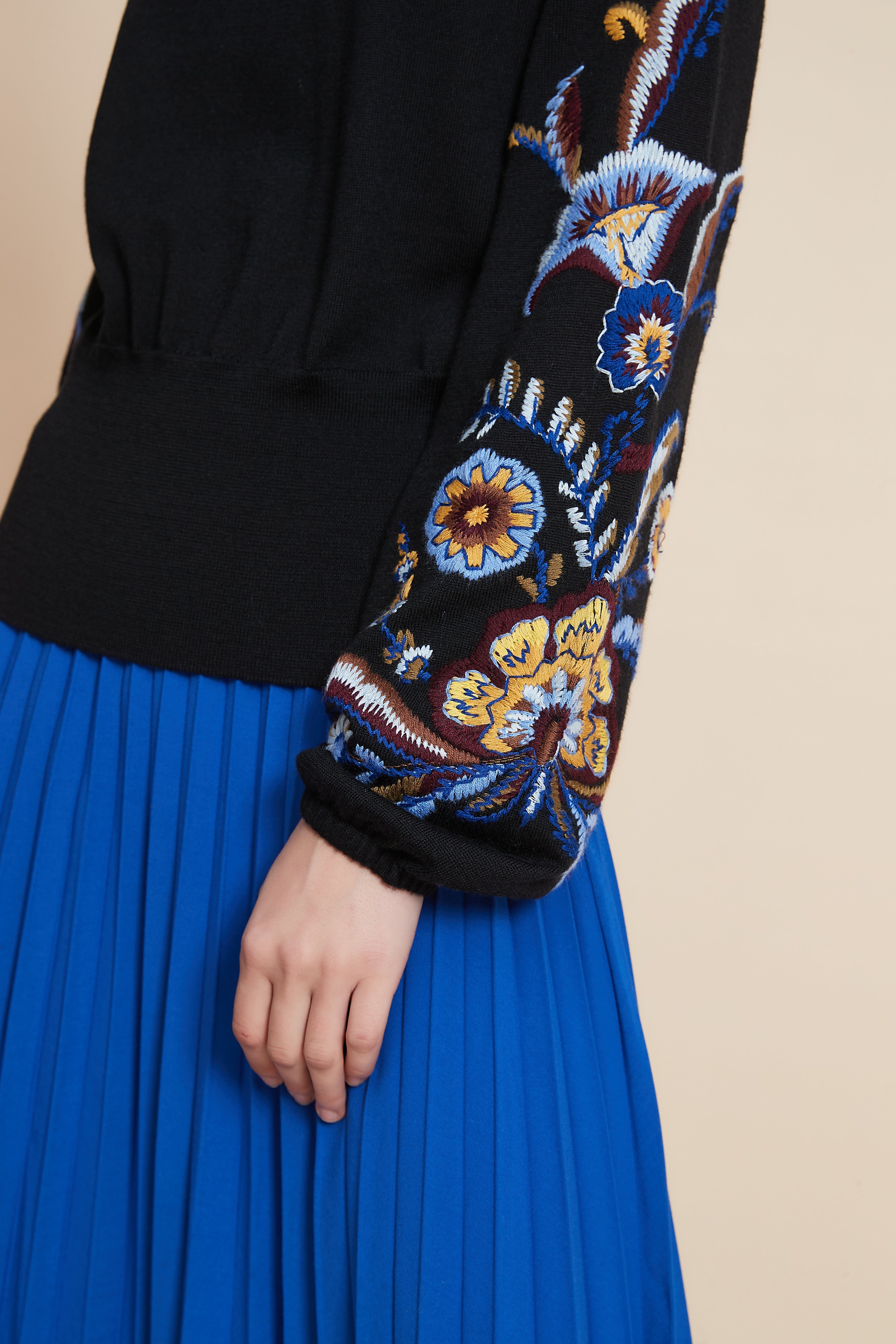 Plain Embroidered Sweater