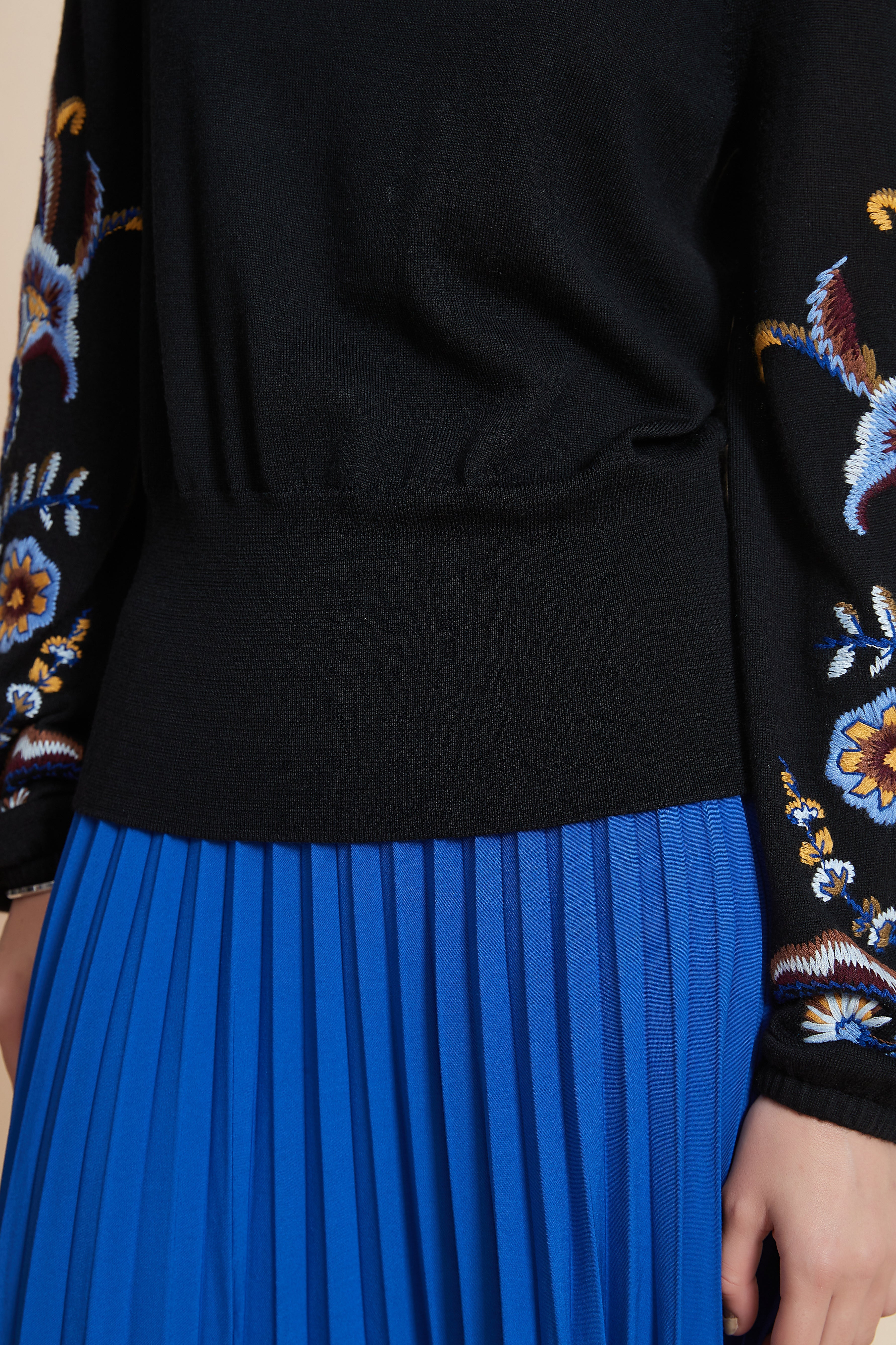 Plain Embroidered Sweater