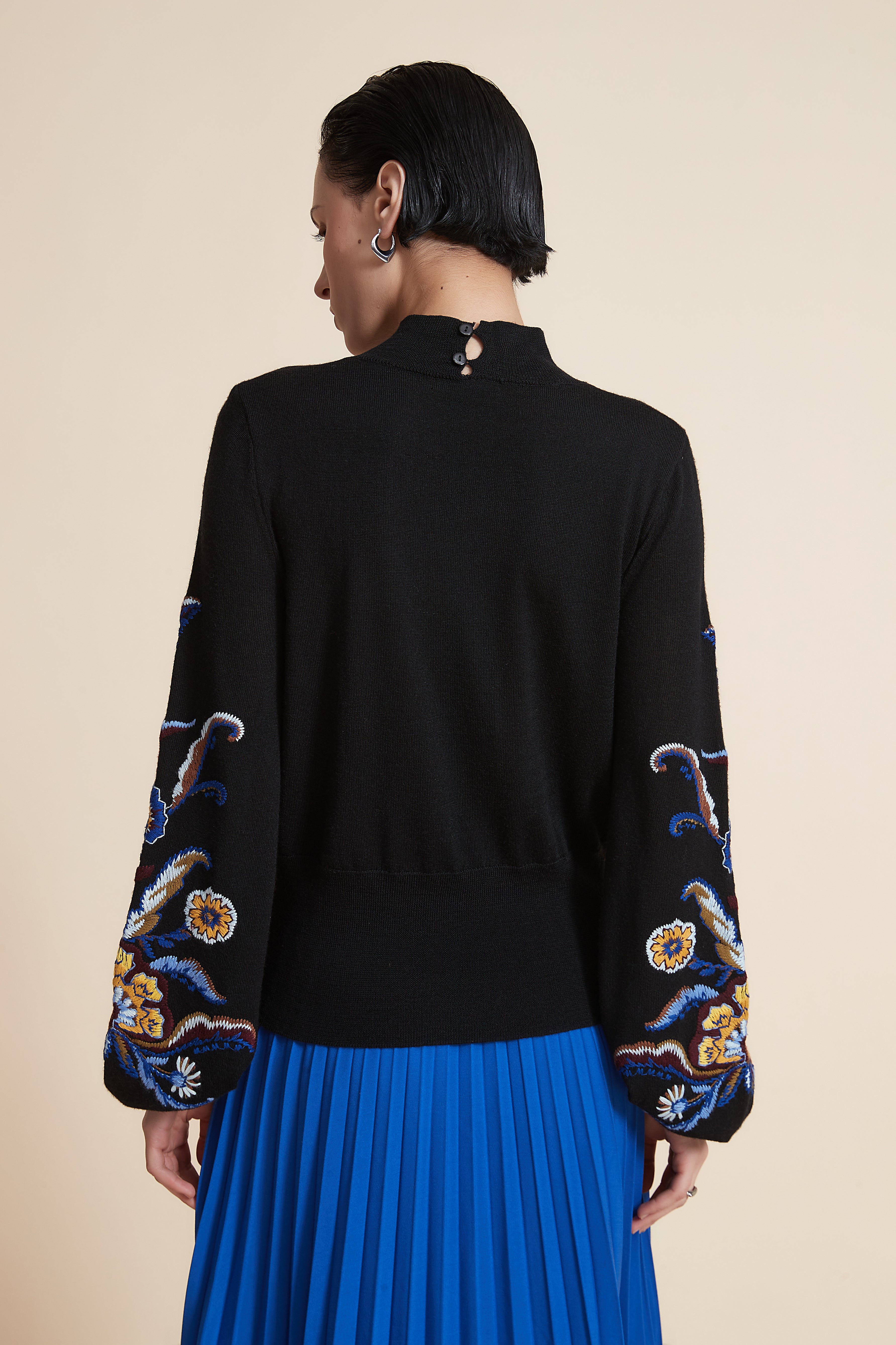 Plain Embroidered Sweater