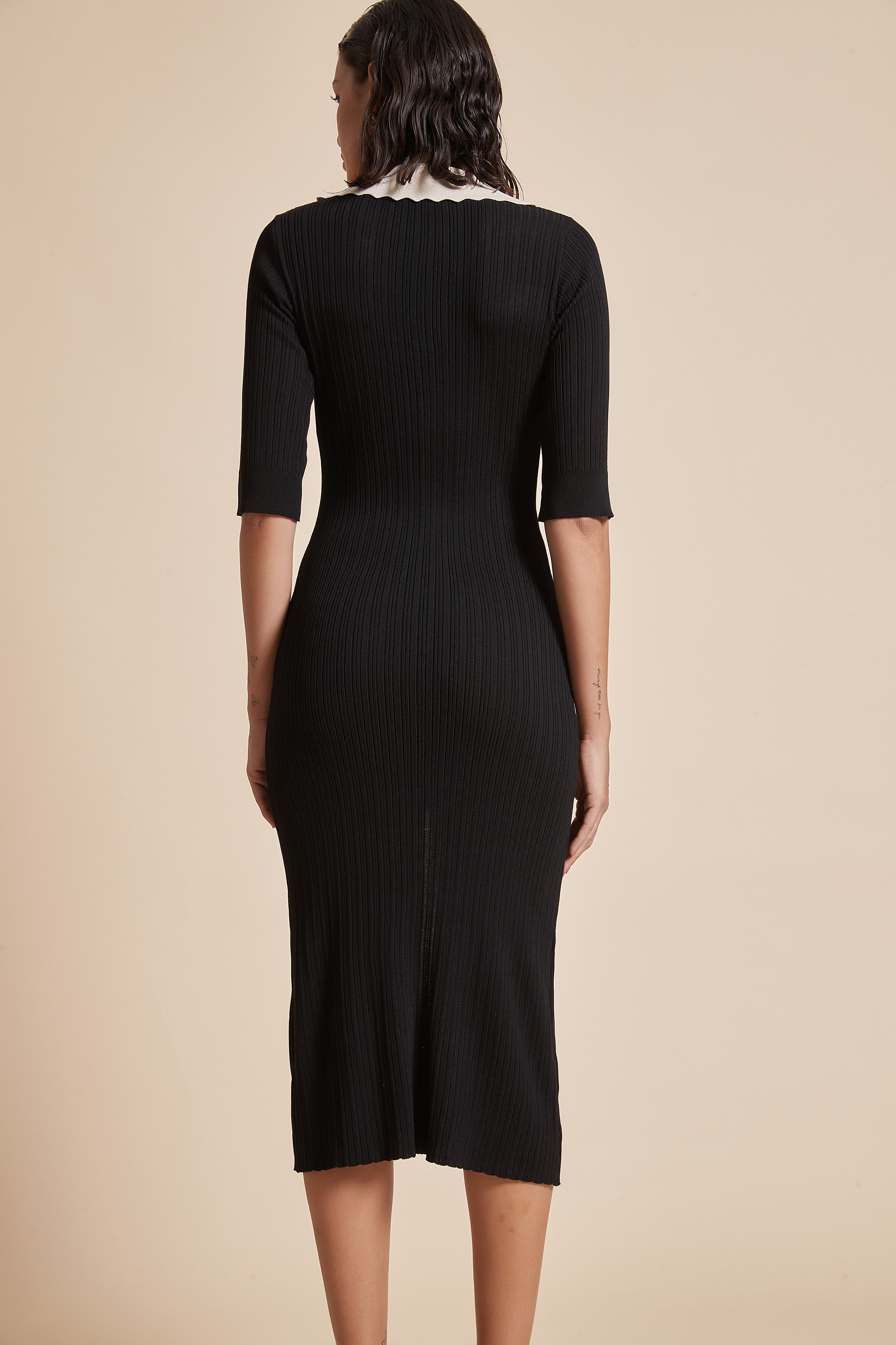 Yola Midi Dress with Half Sleeves and Front Buttons