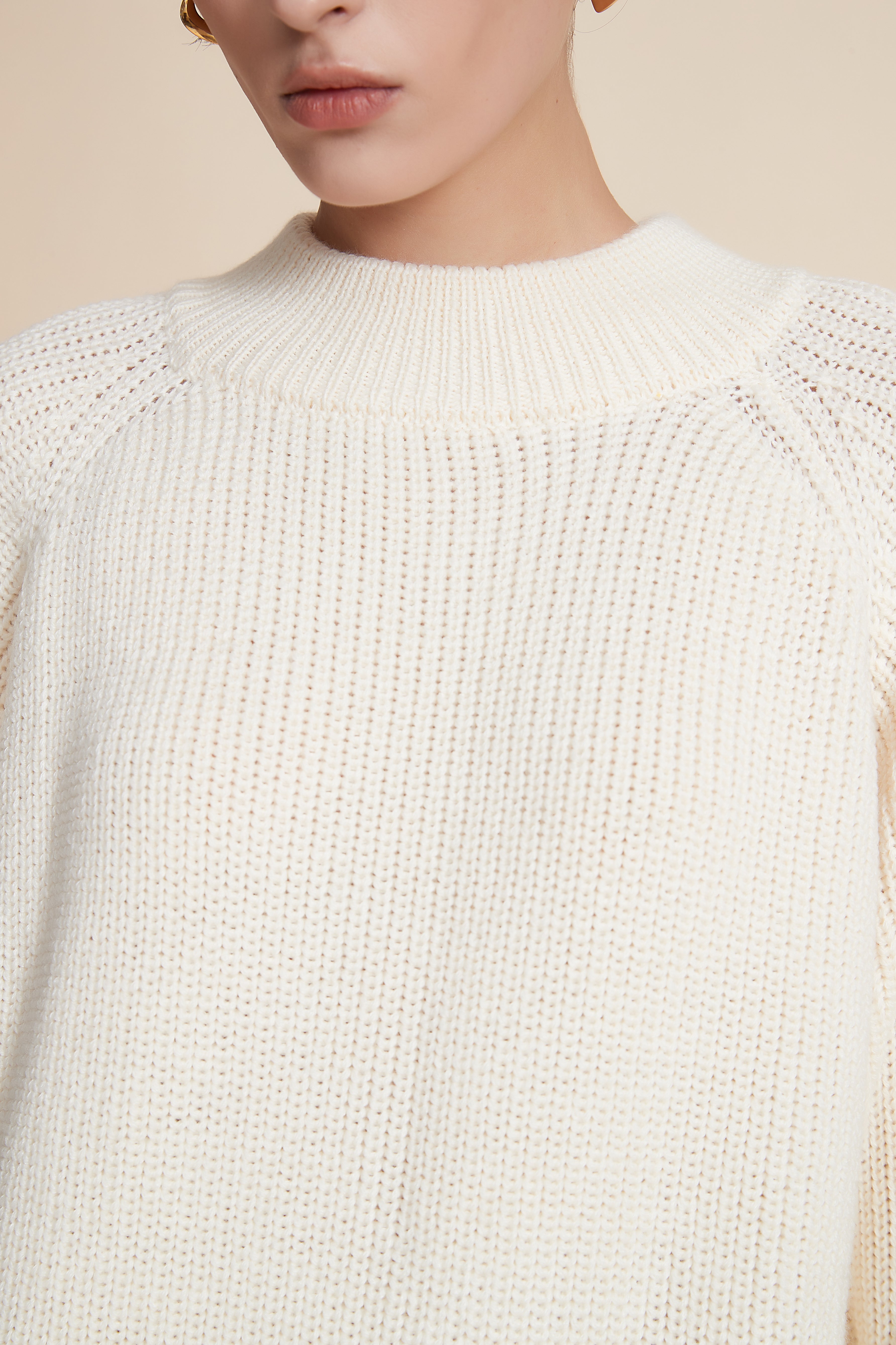 Oversized Long Sweater with Long Sleeves and Round Neck
