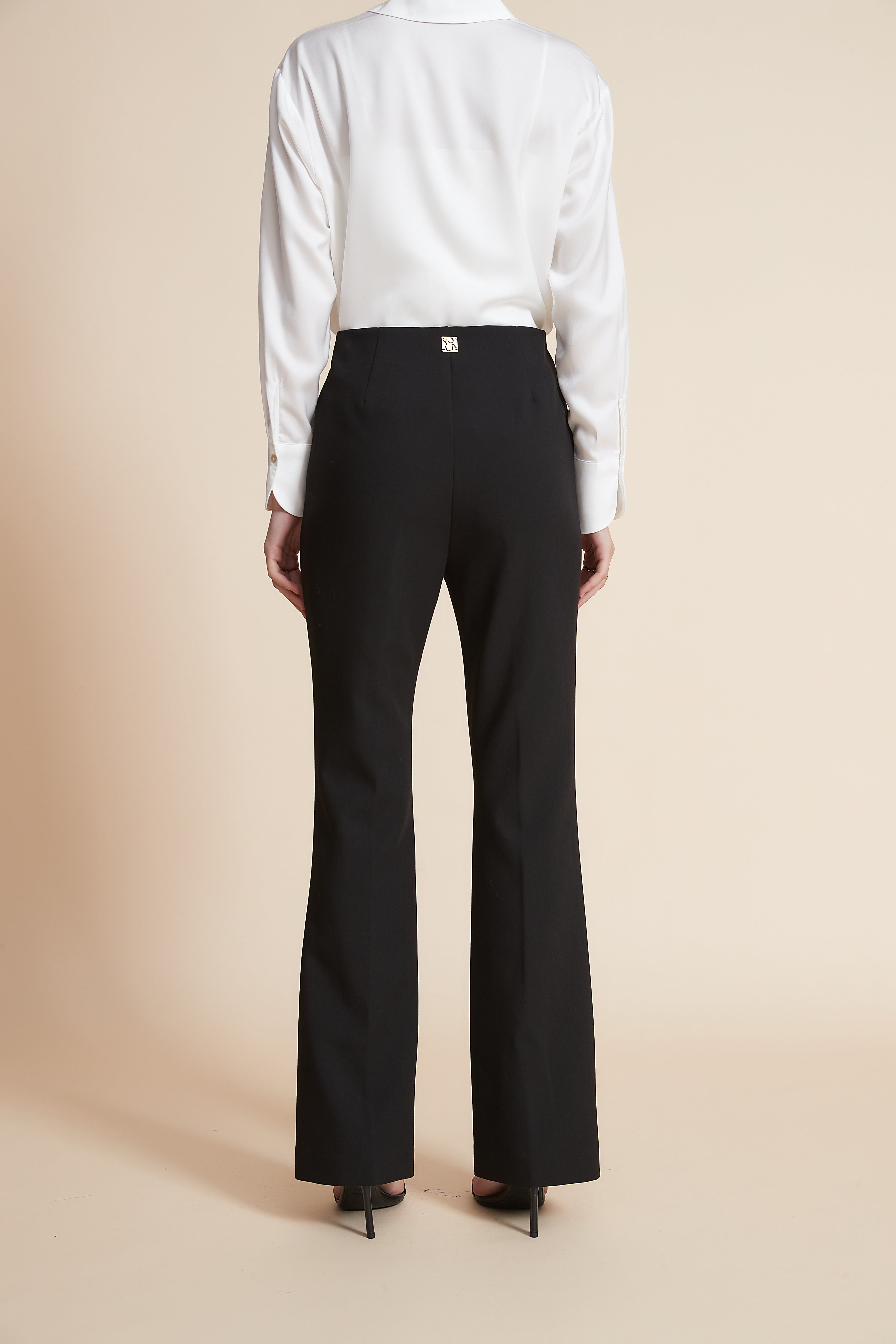 Slim Fit Work Trousers With Vertical Stripes