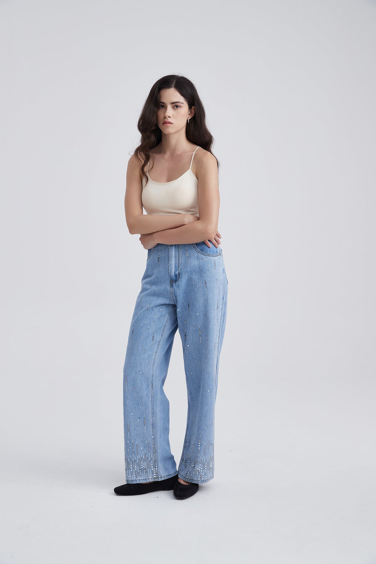 Wide-Leg Long Trousers