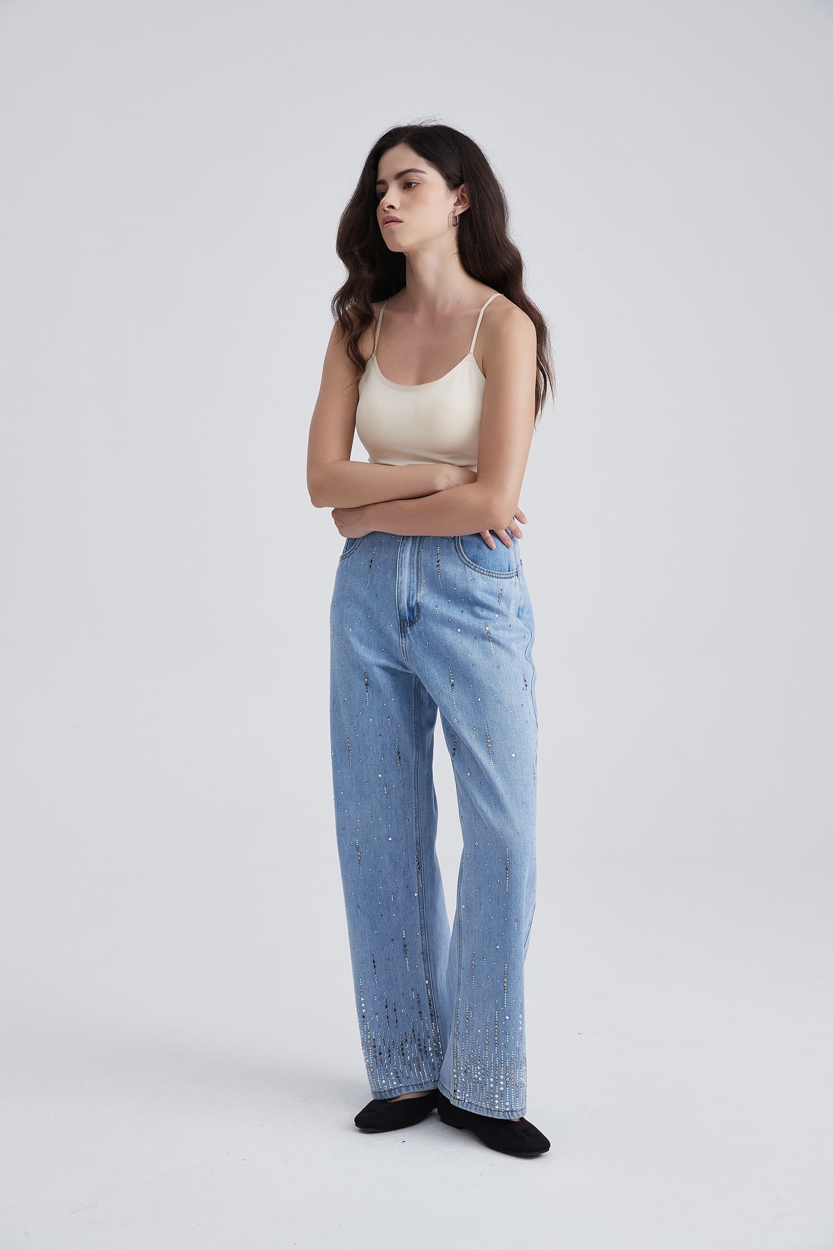 Wide-Leg Long Trousers