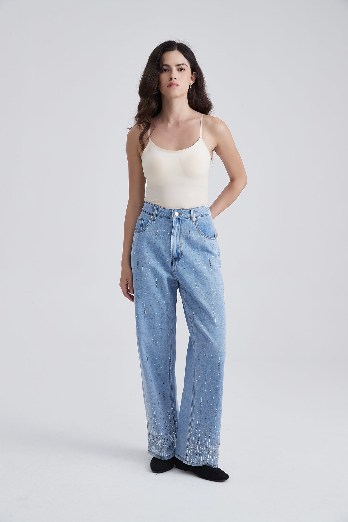 Wide-Leg Long Trousers