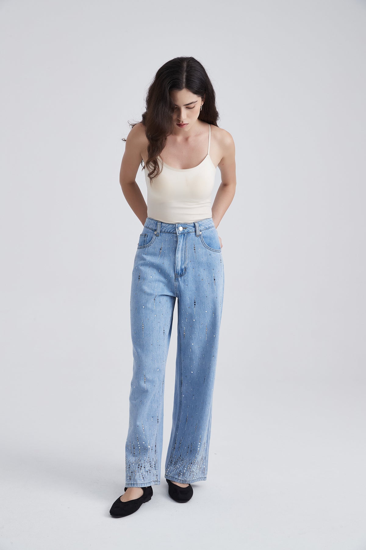 Wide-Leg Long Trousers
