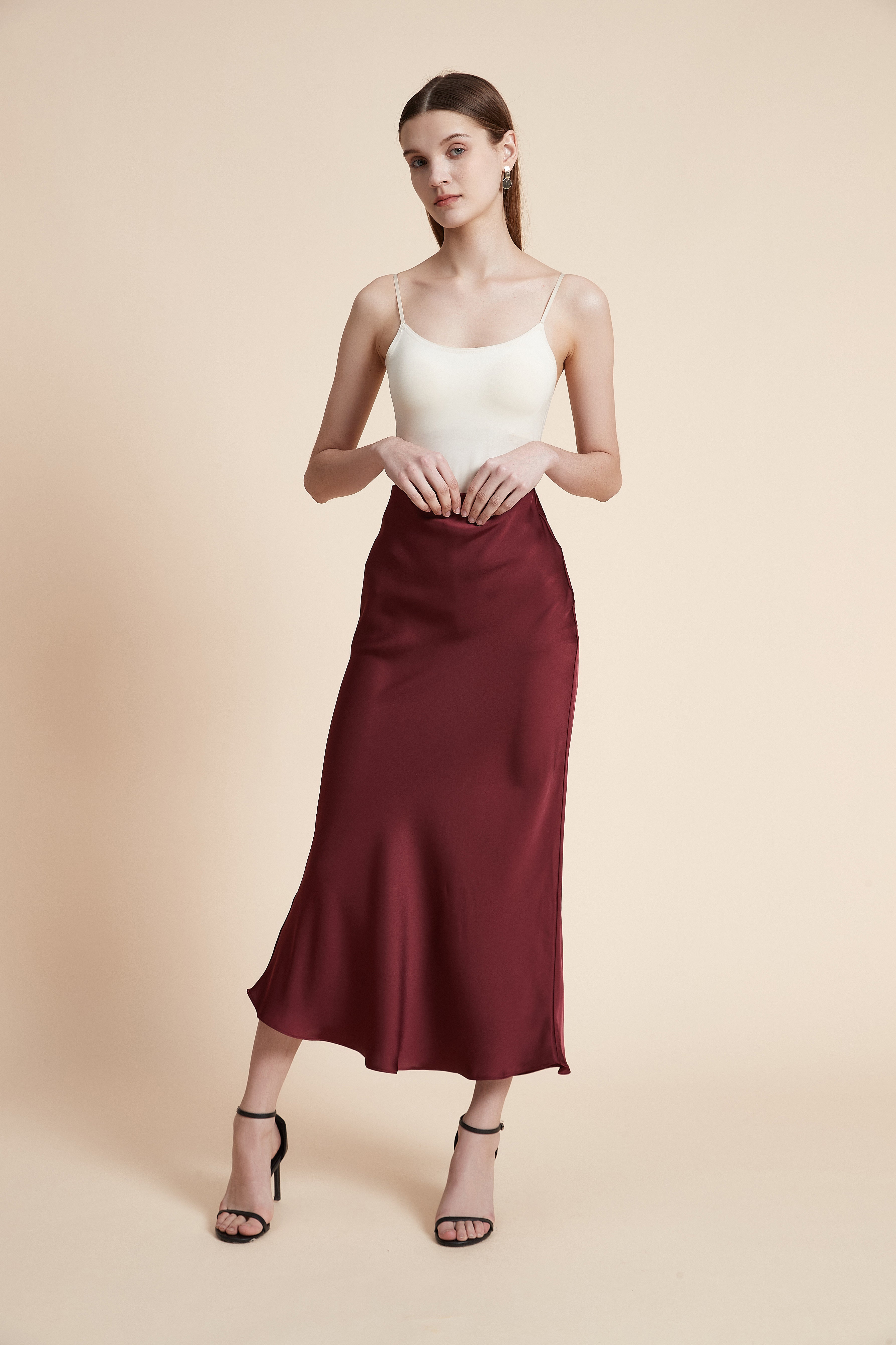 Plain Long Fitted Skirt