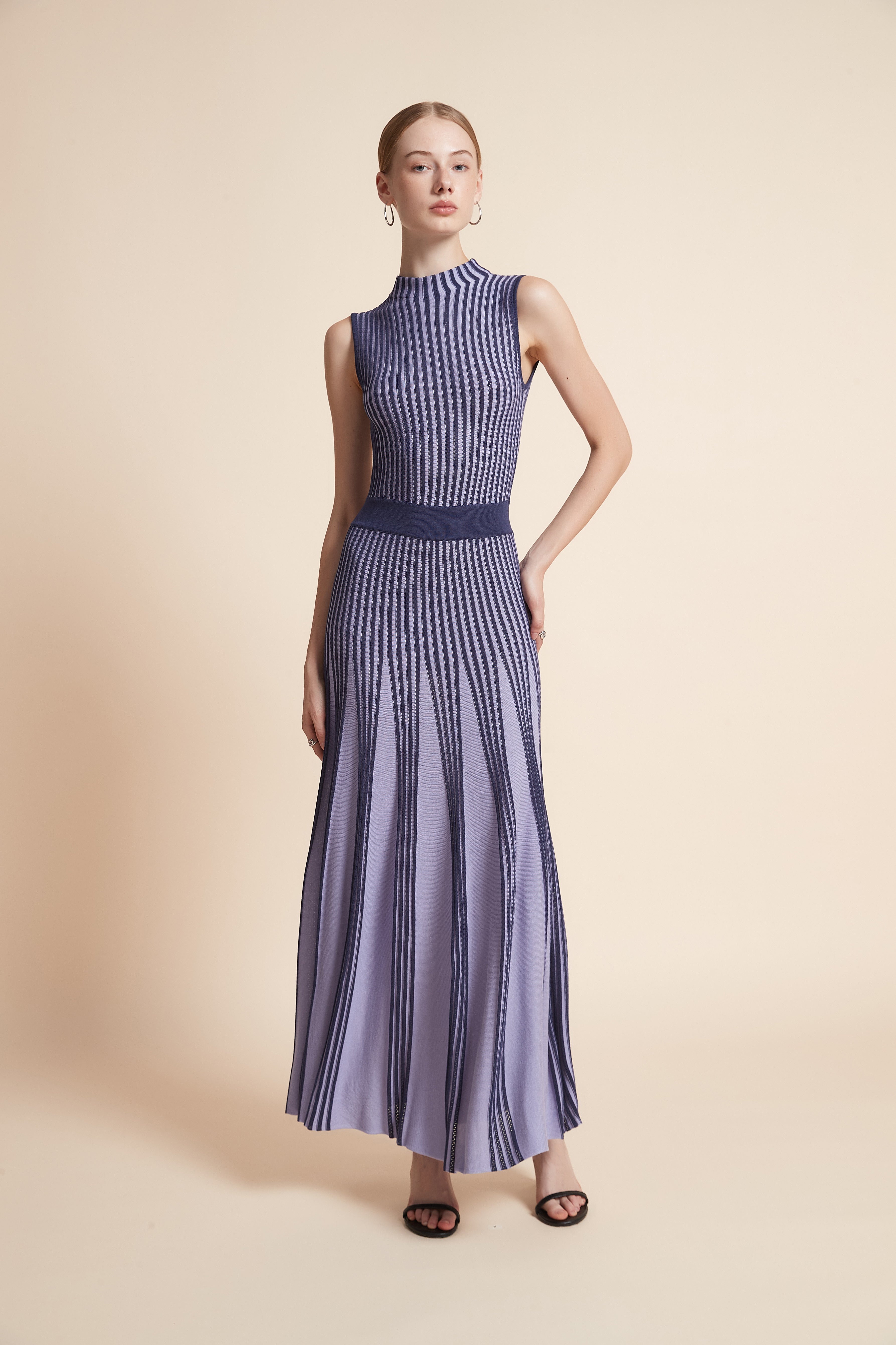 Striped Sleeveless Maxi Dress