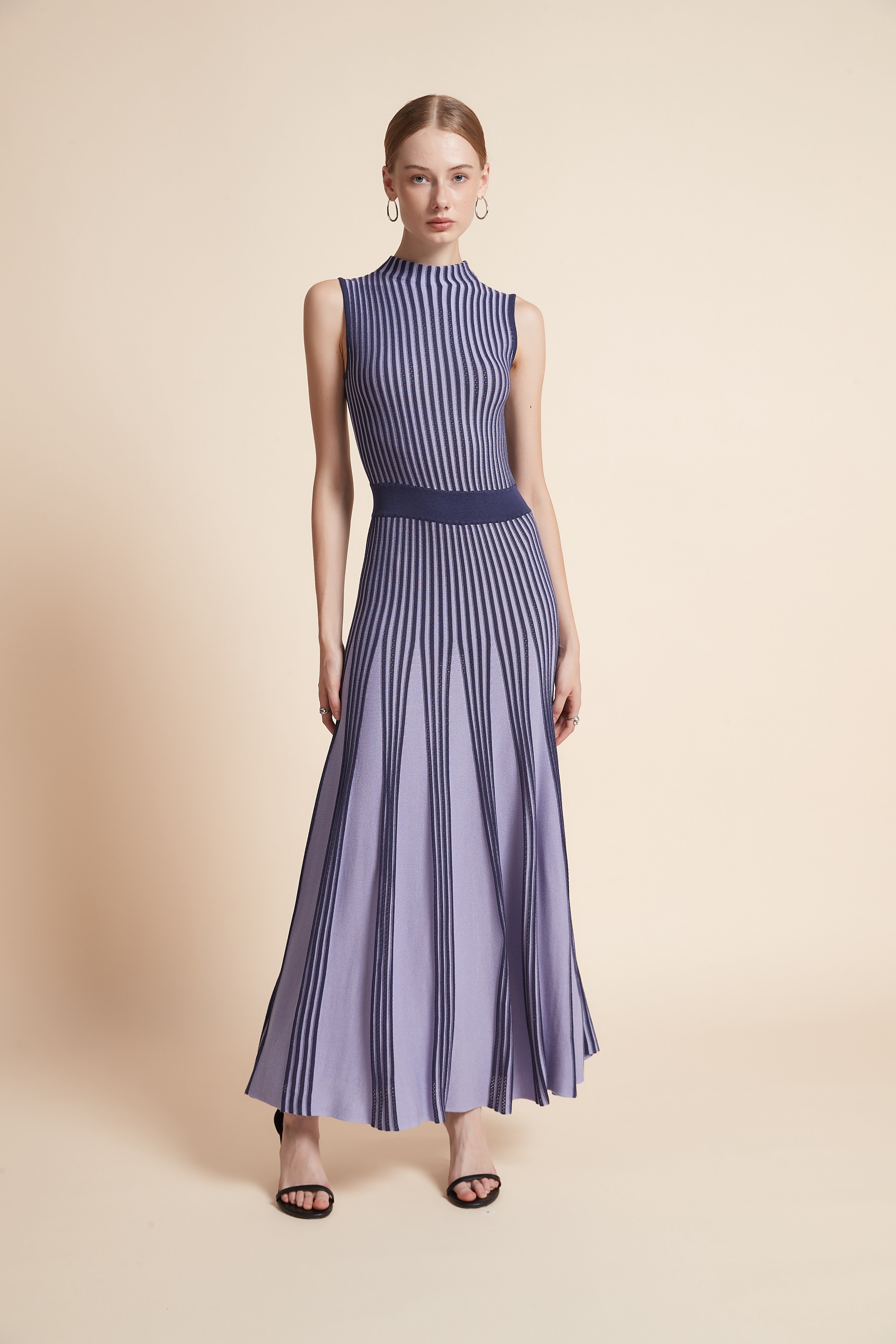 Striped Sleeveless Maxi Dress