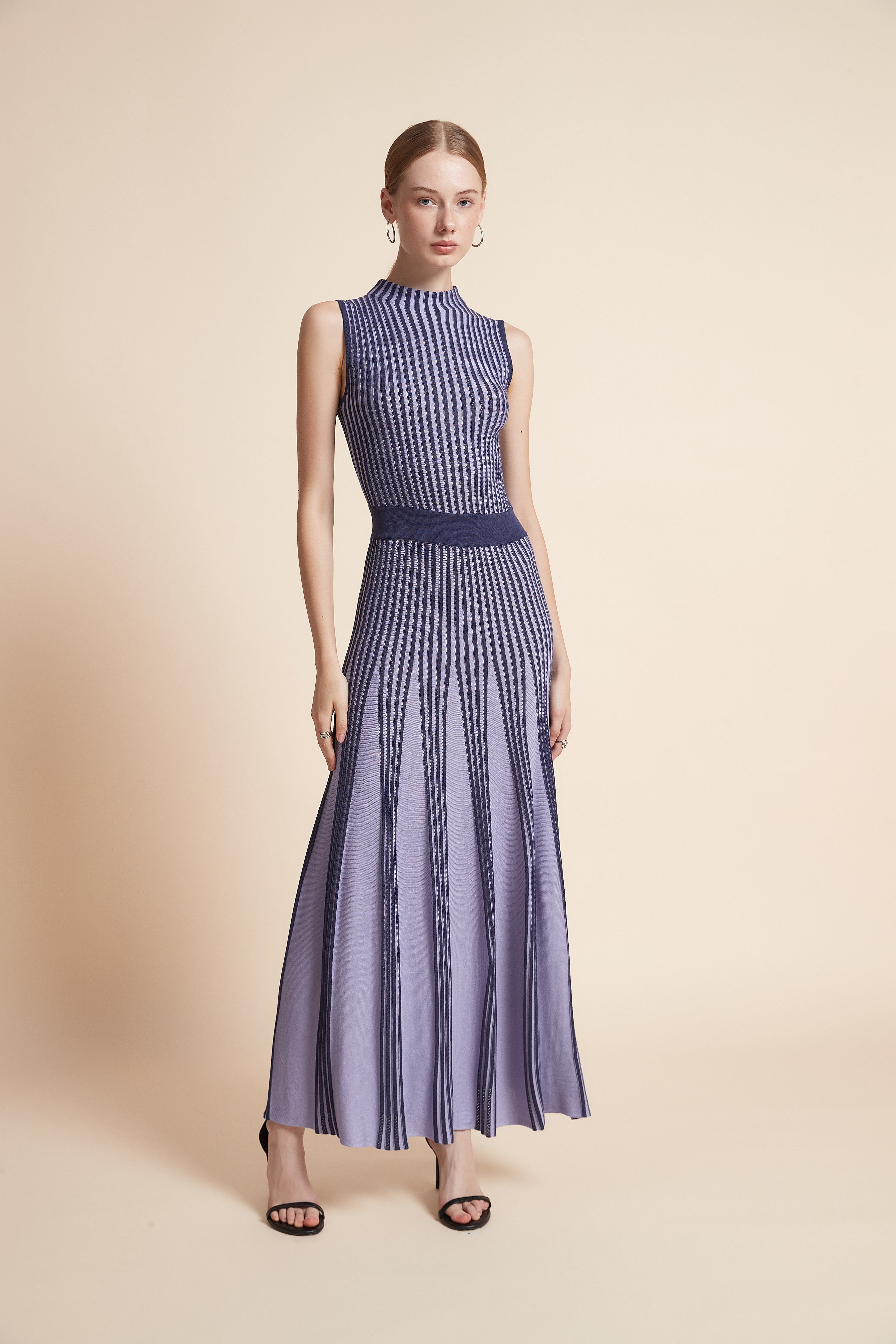 Striped Sleeveless Maxi Dress