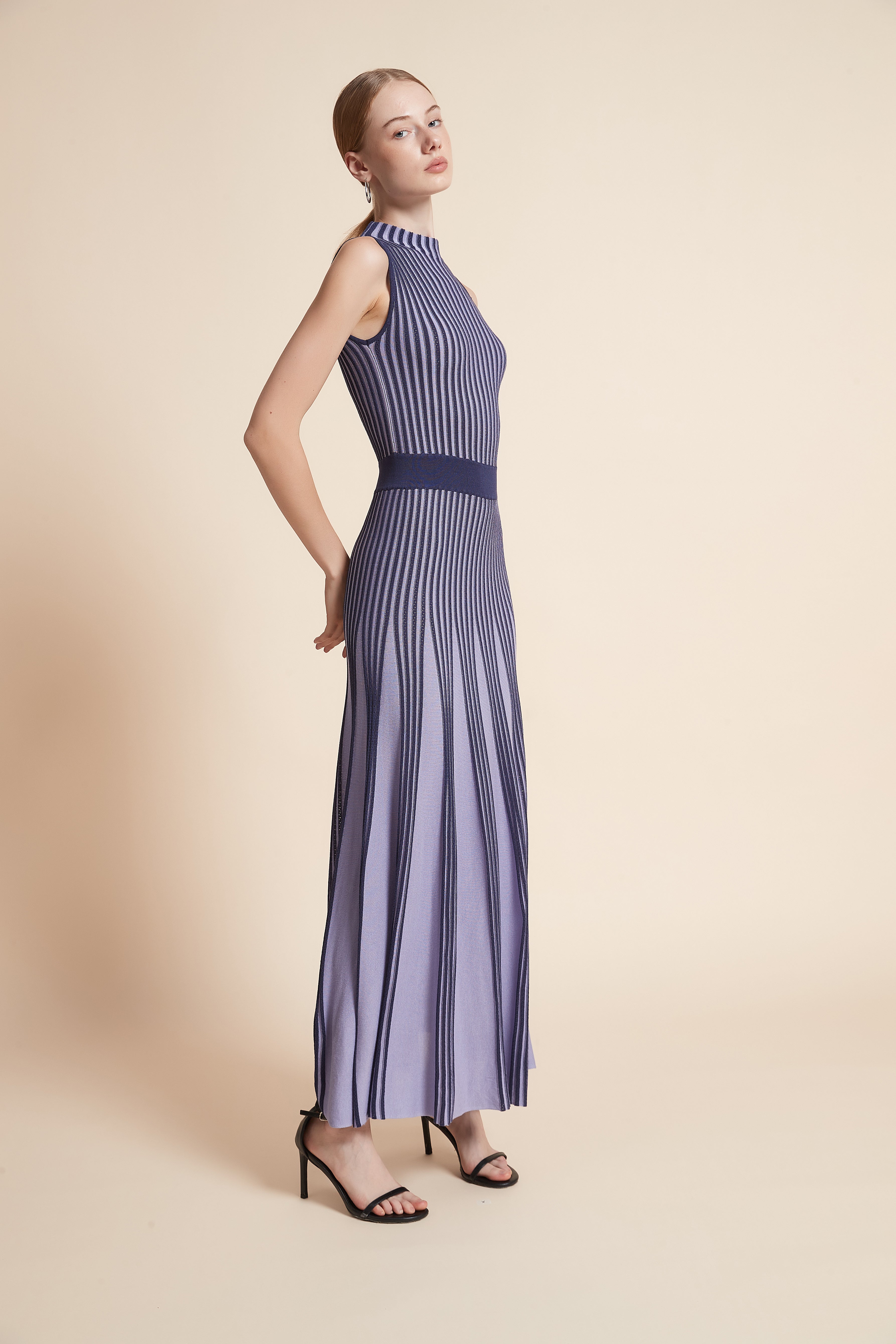 Striped Sleeveless Maxi Dress