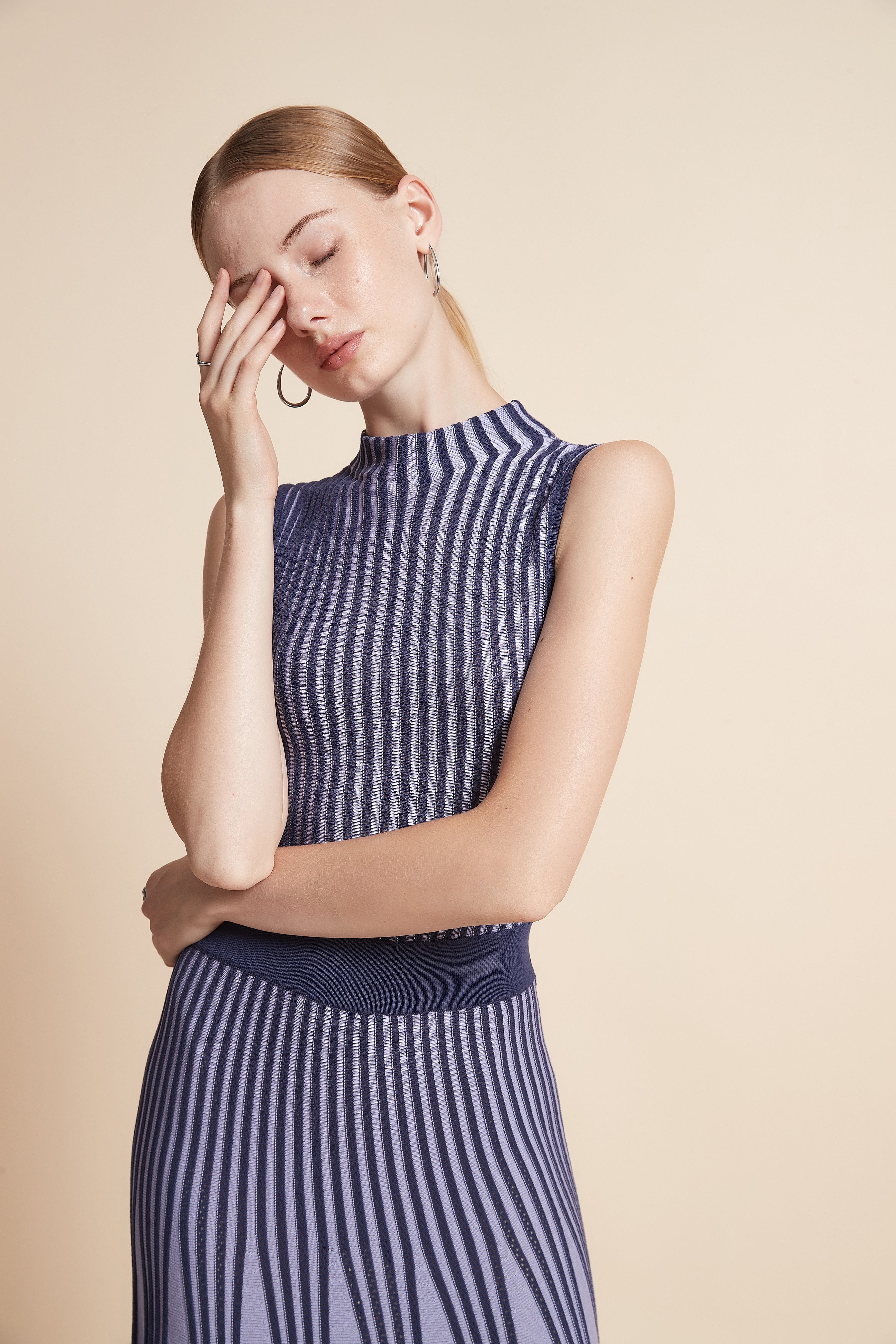 Striped Sleeveless Maxi Dress