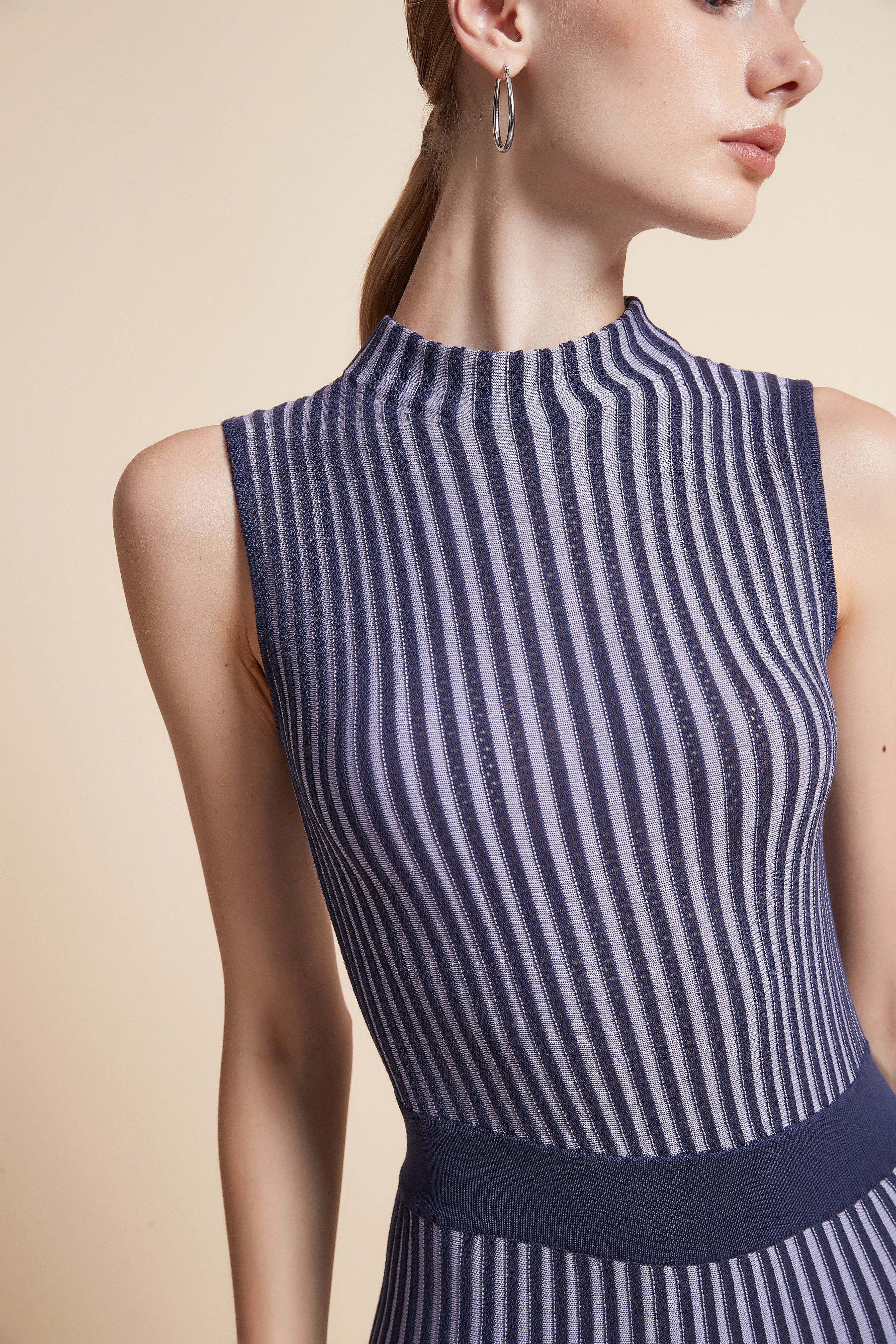 Striped Sleeveless Maxi Dress