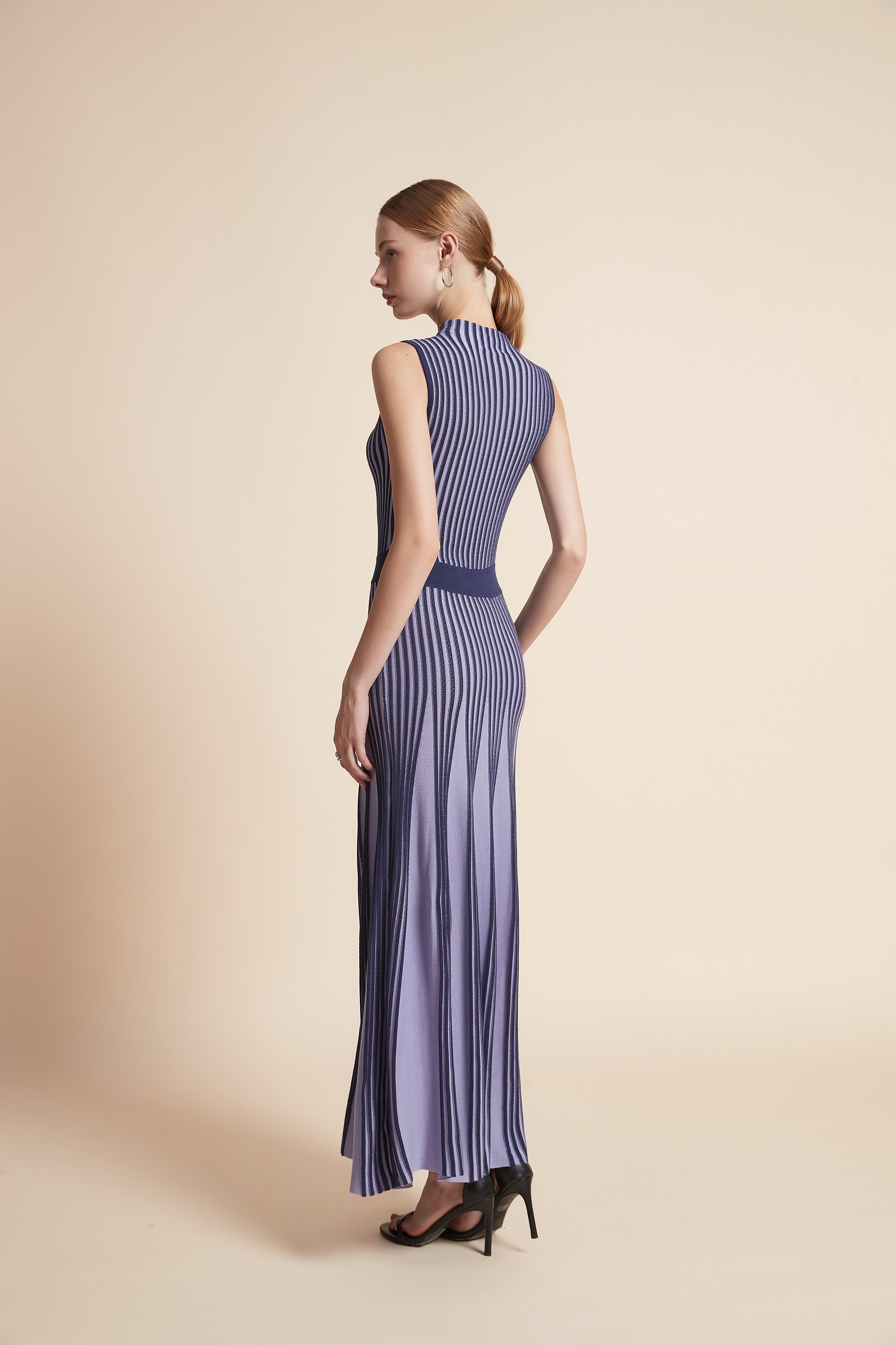 Striped Sleeveless Maxi Dress