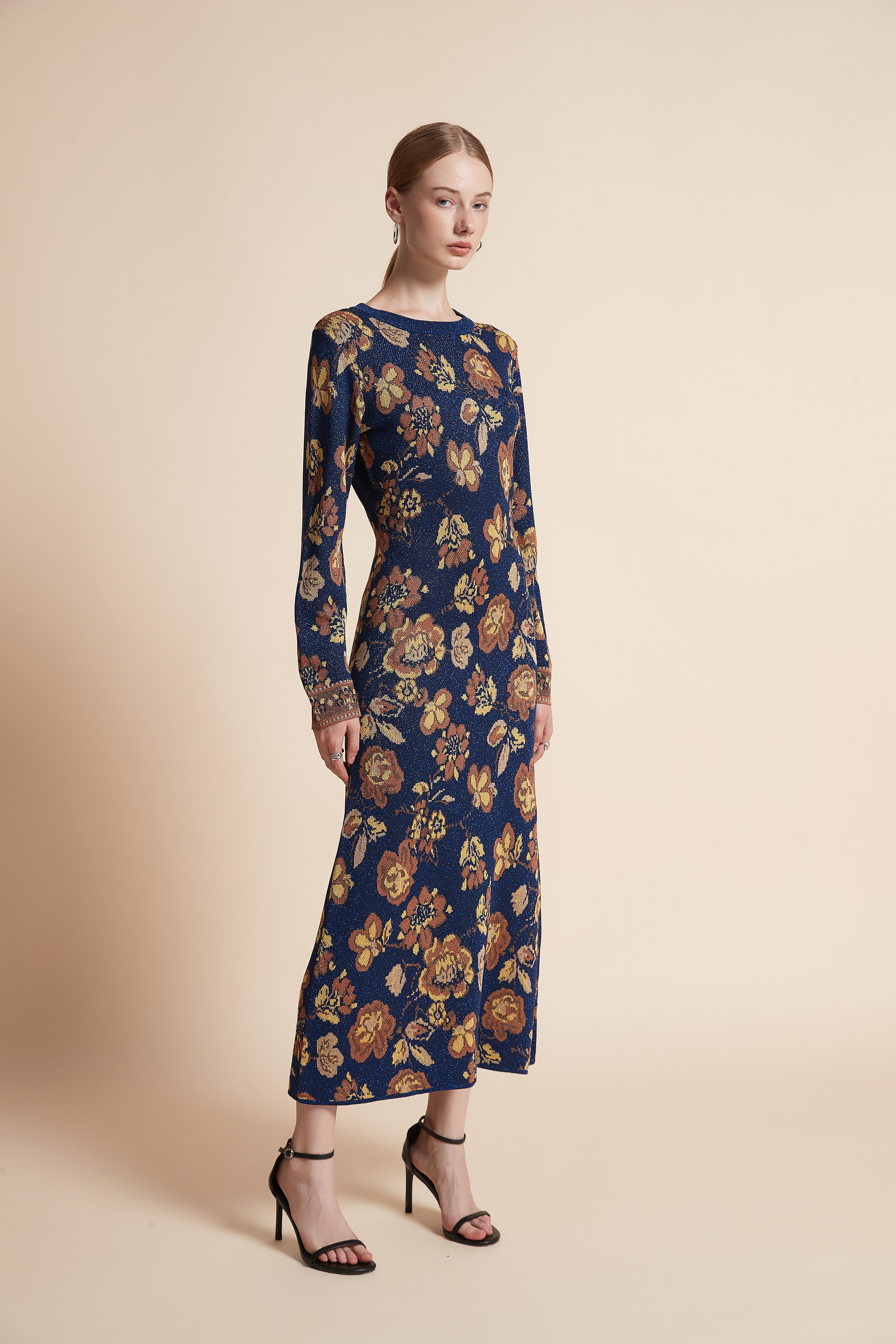 Floral Long-Sleeve Maxi Dress