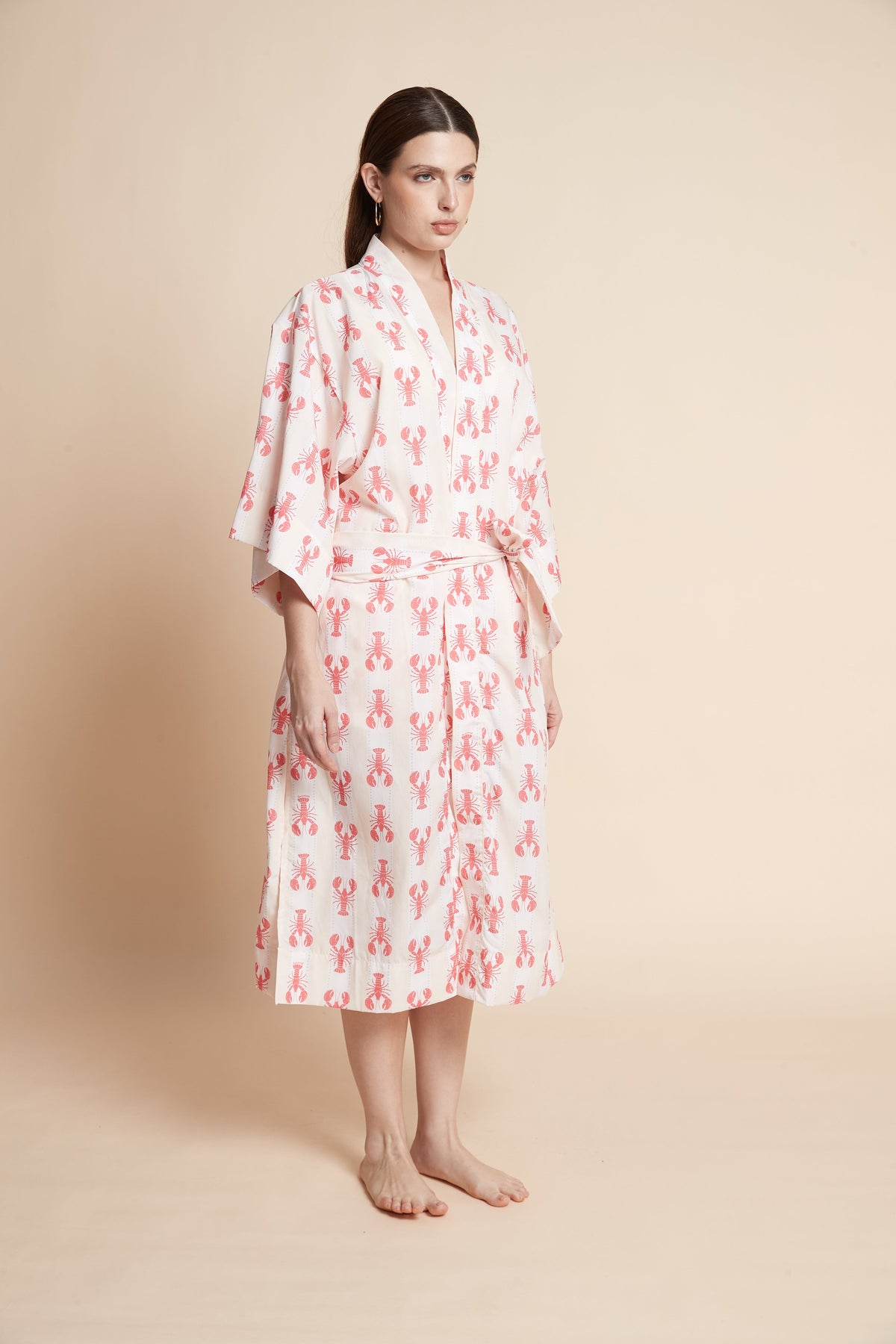 Printed Half-Sleeve Kimono