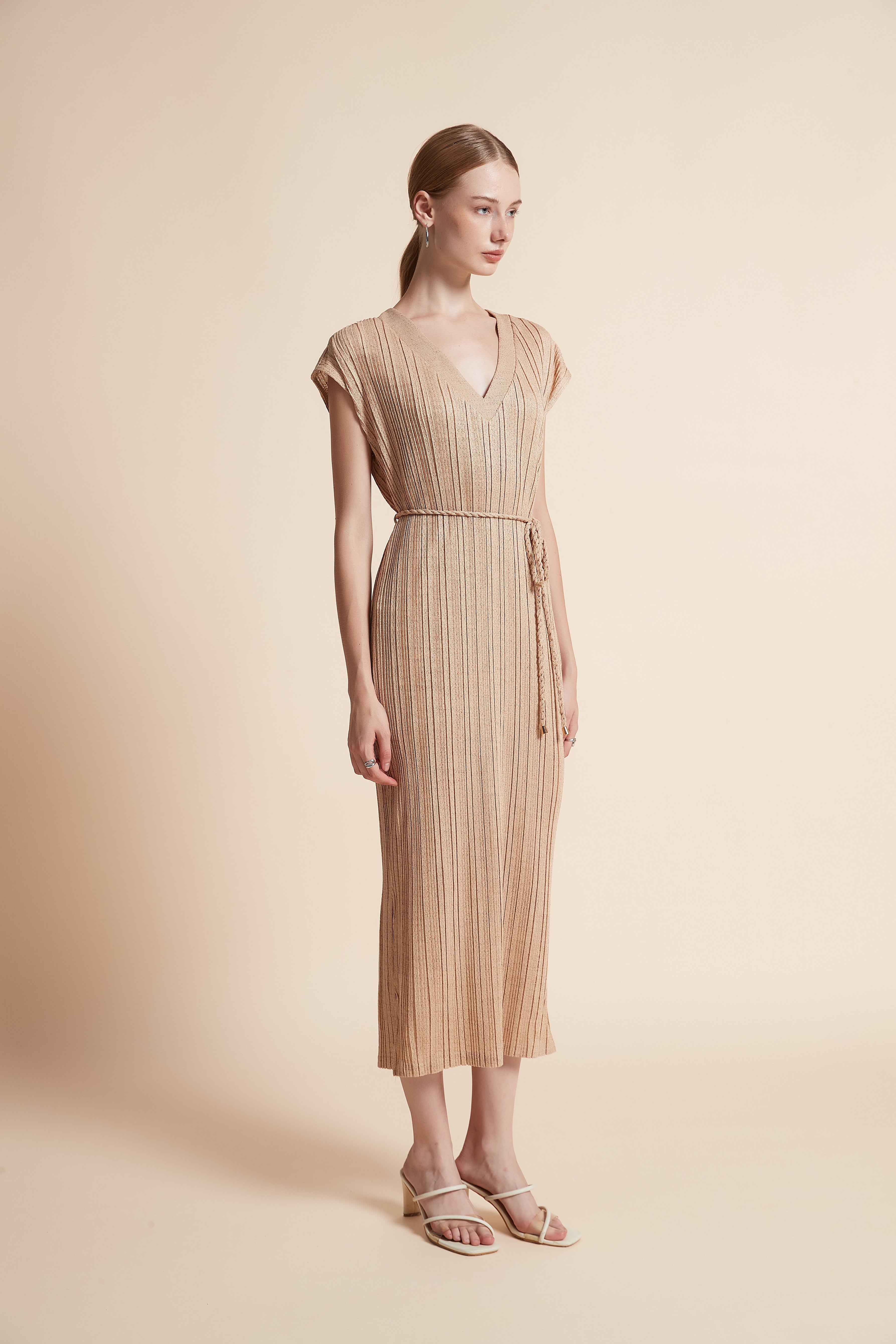 Midi Ribbed Sleeveless Dress