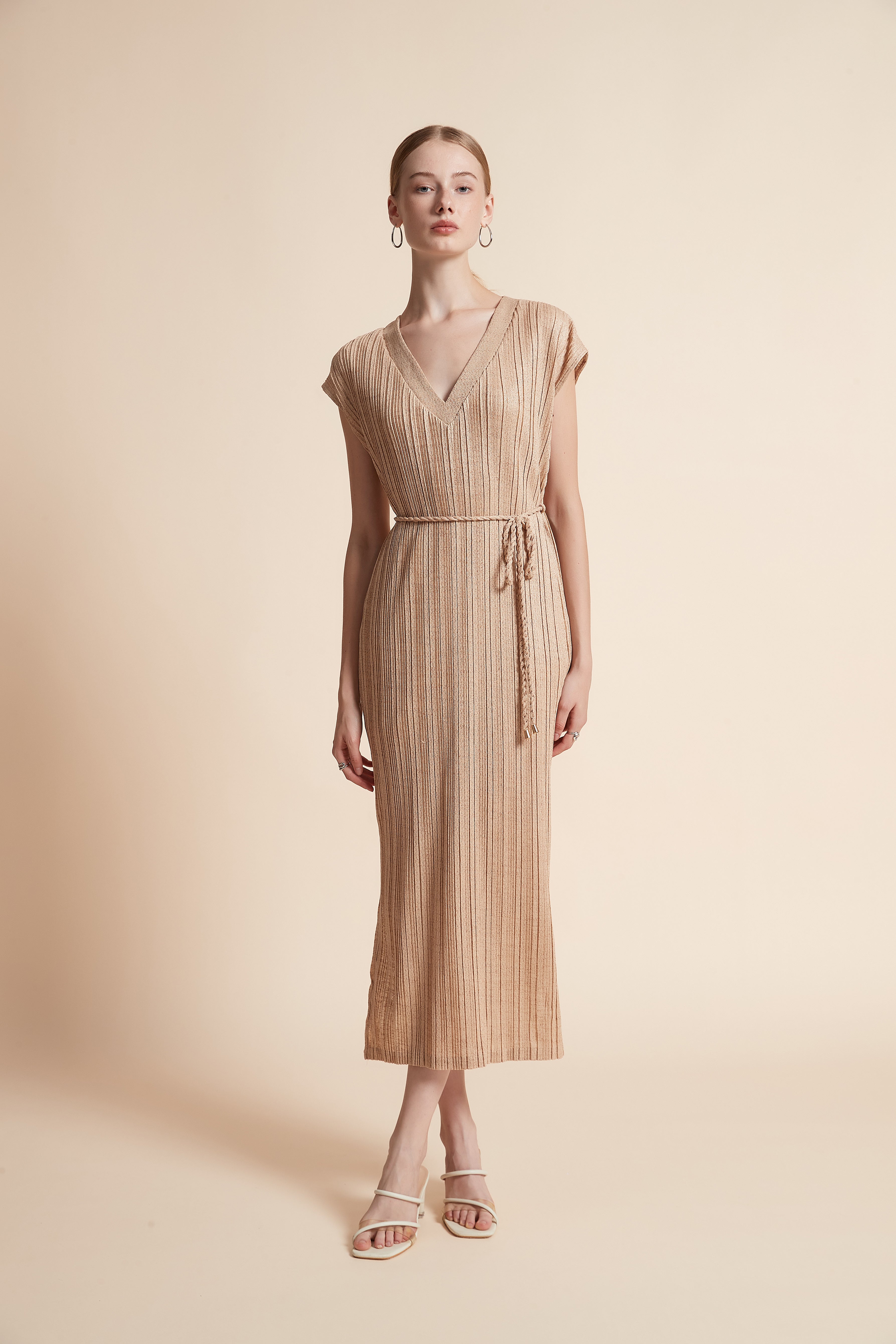 Midi Ribbed Sleeveless Dress