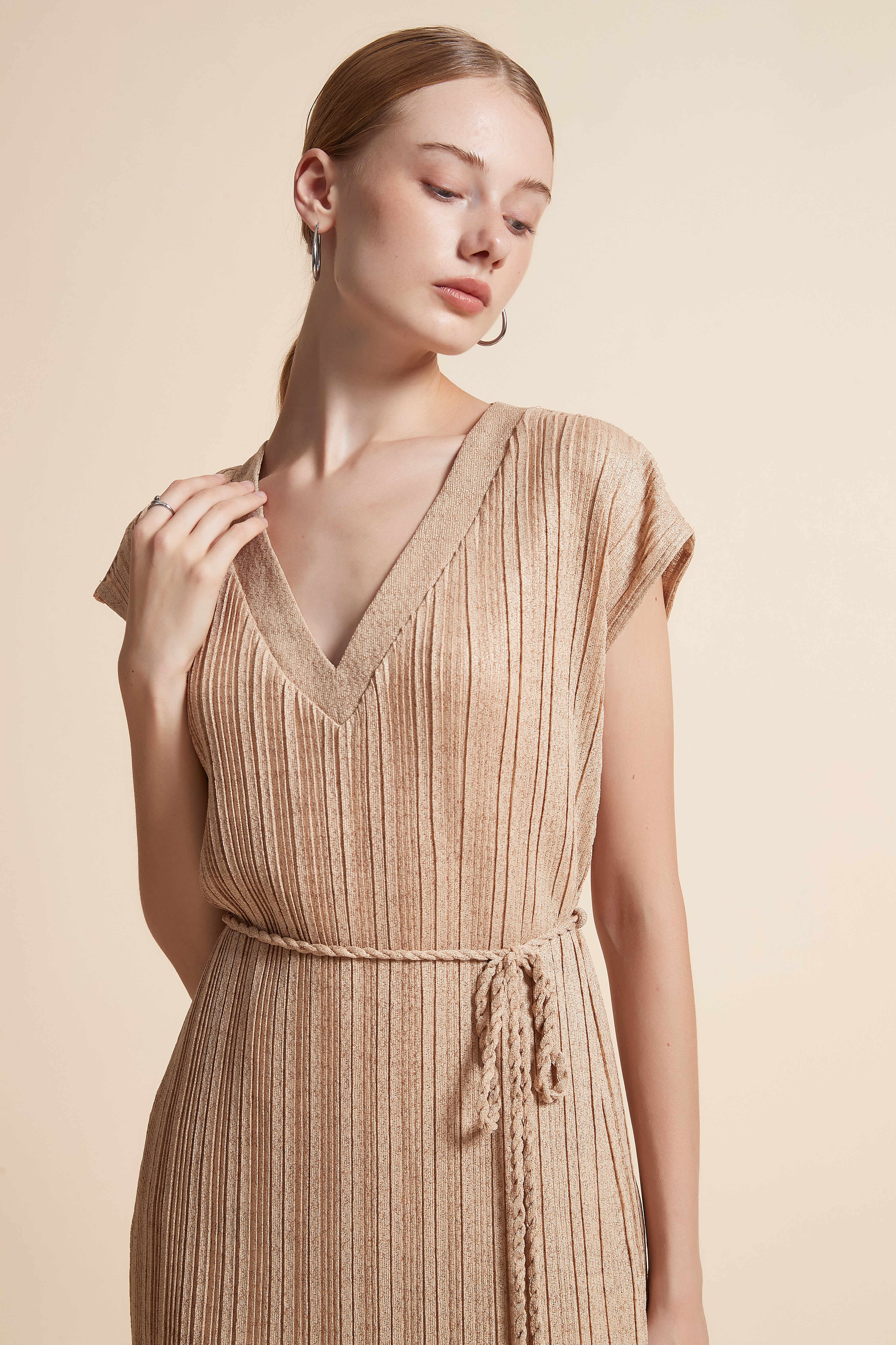 Midi Ribbed Sleeveless Dress