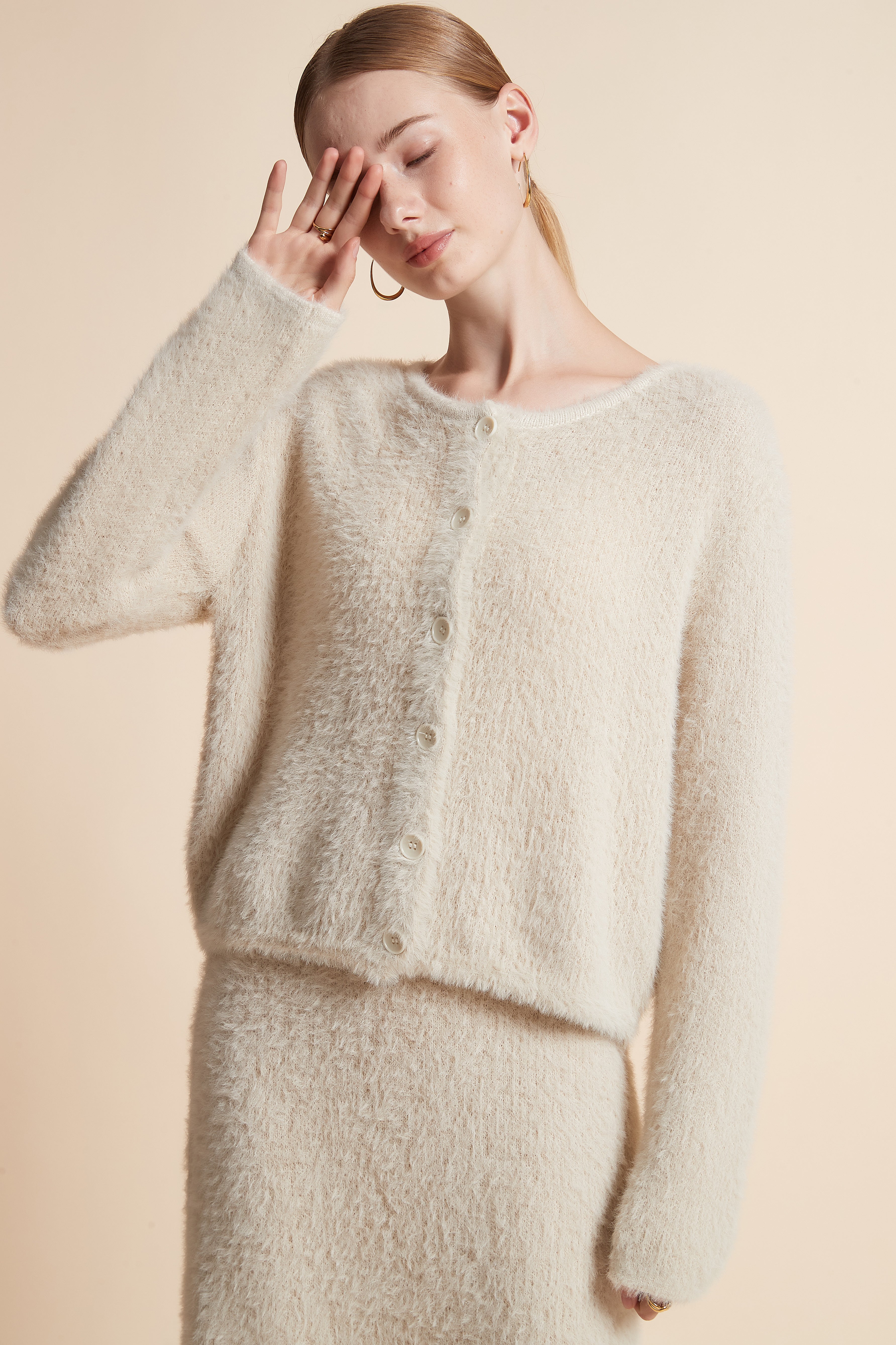 Solid Fur Cardigan