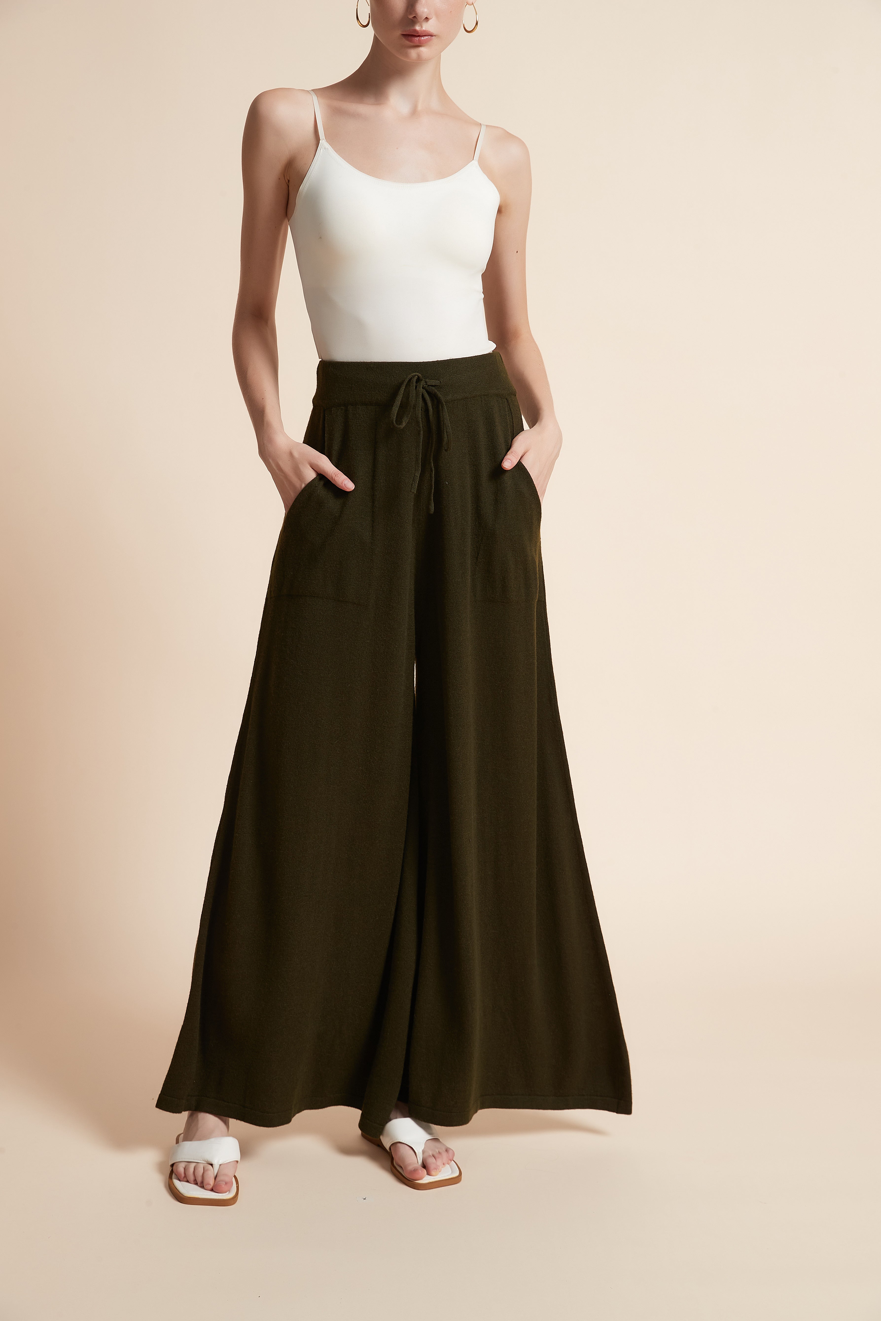 Wide-Leg Pants with Pockets