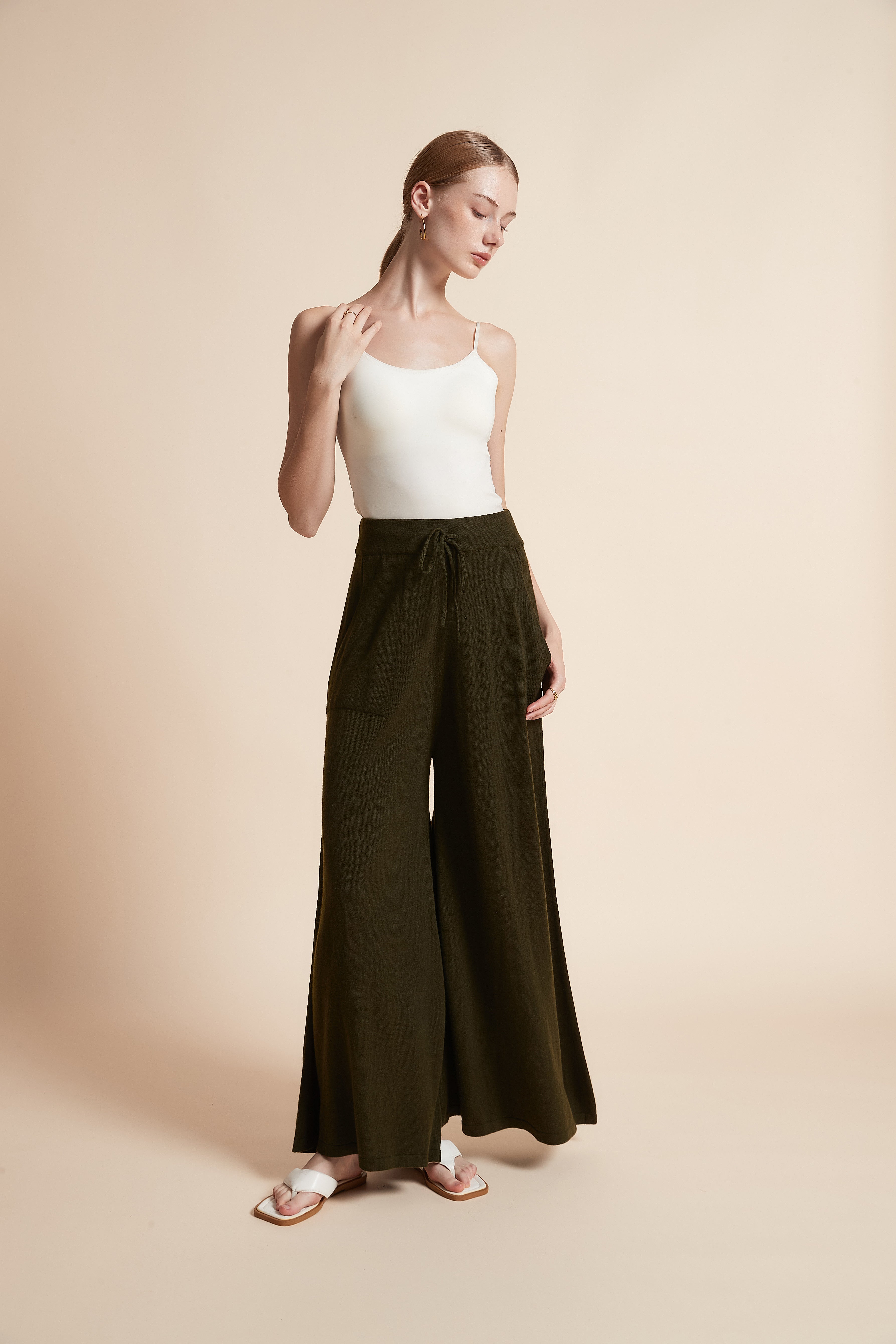 Wide-Leg Pants with Pockets