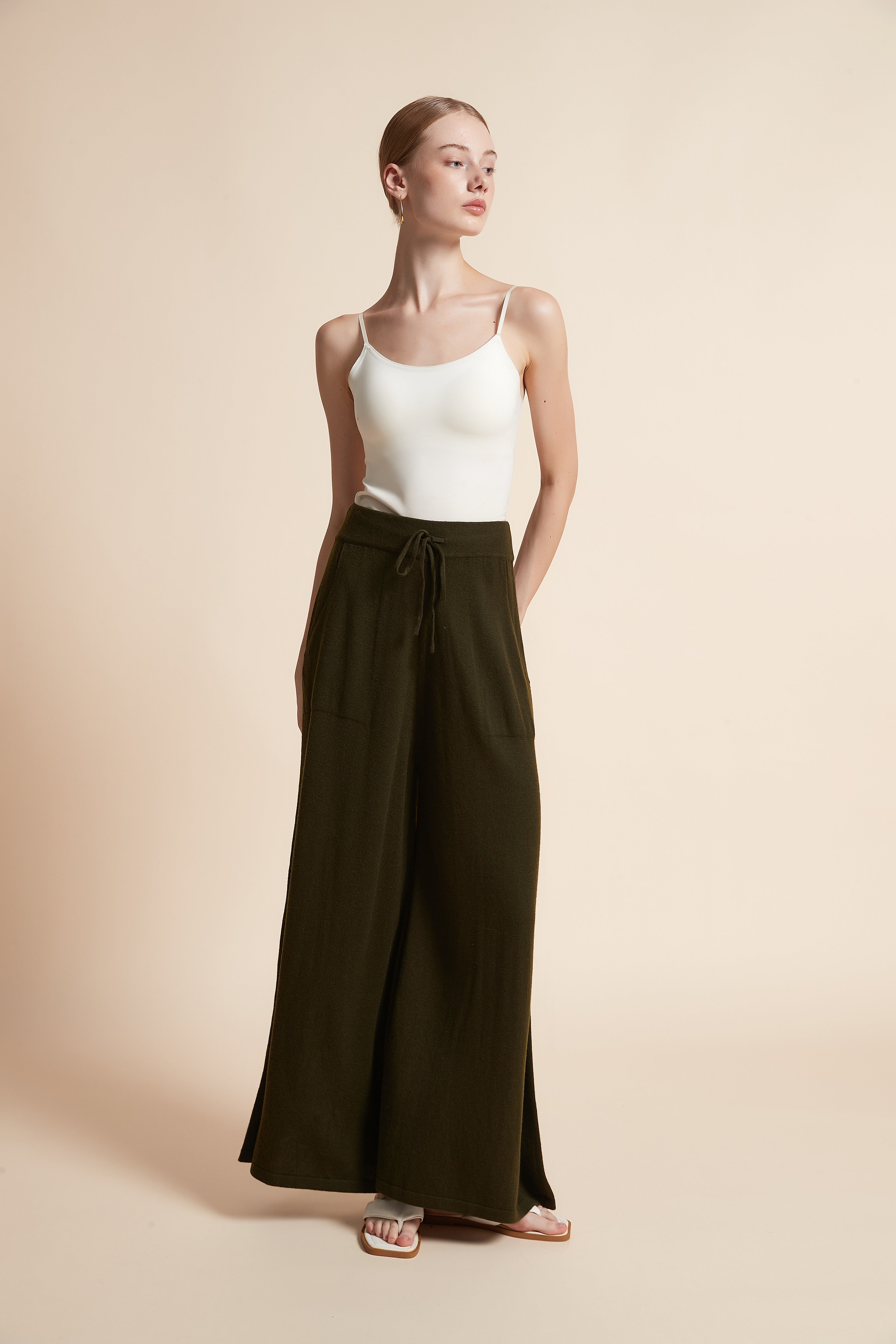 Wide-Leg Pants with Pockets