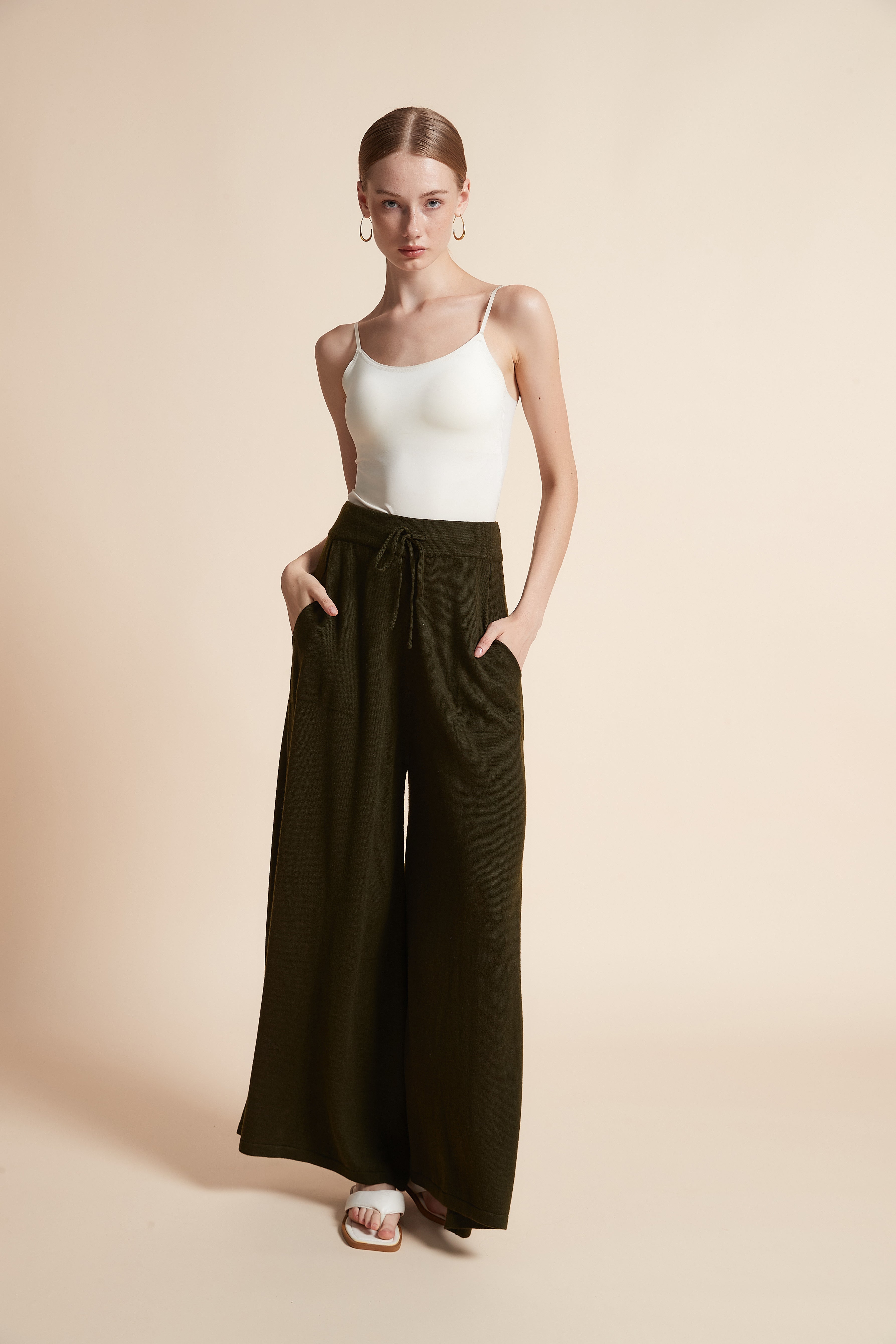 Wide-Leg Pants with Pockets