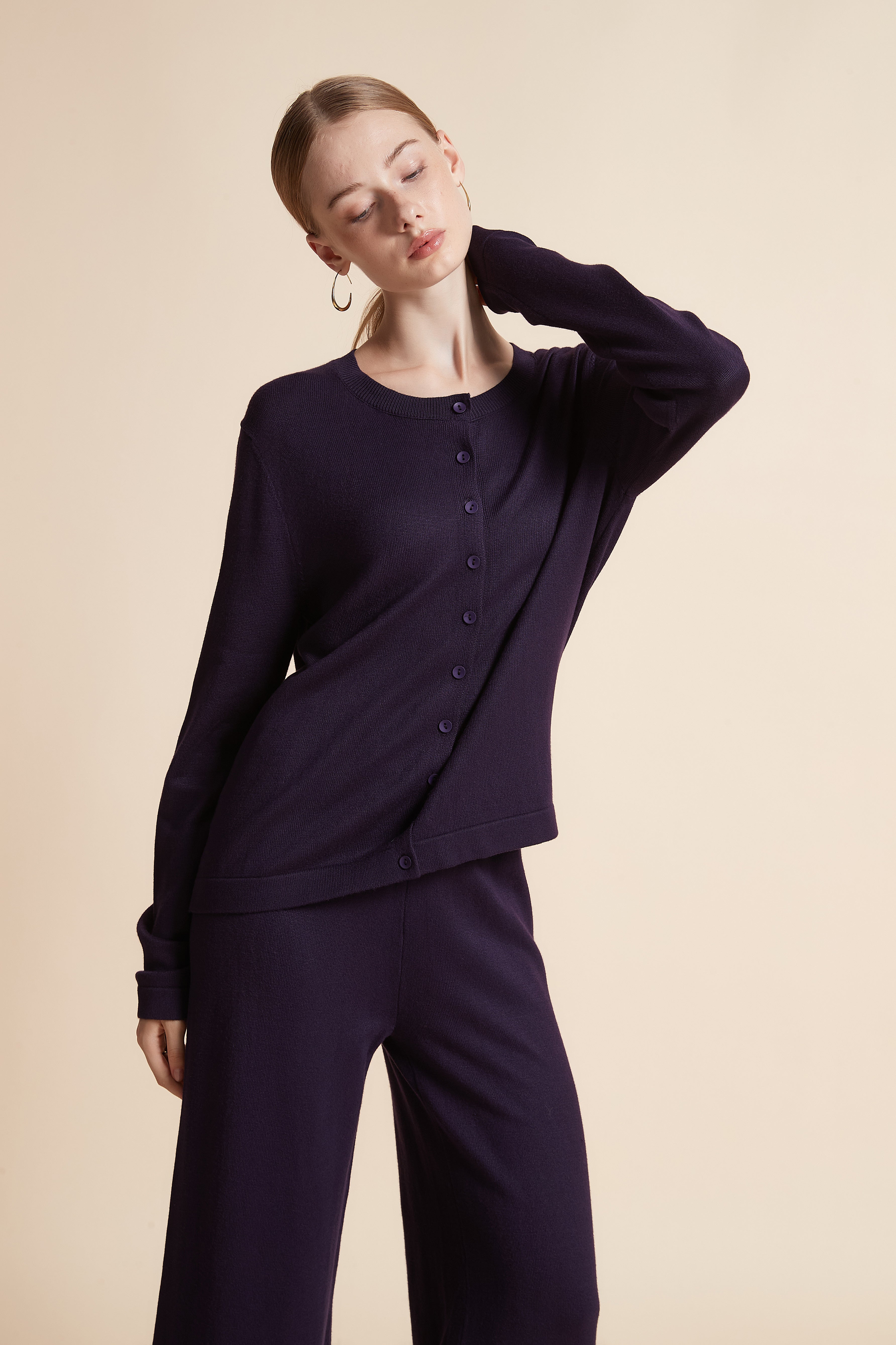 Solid Long-Sleeve Cardigan