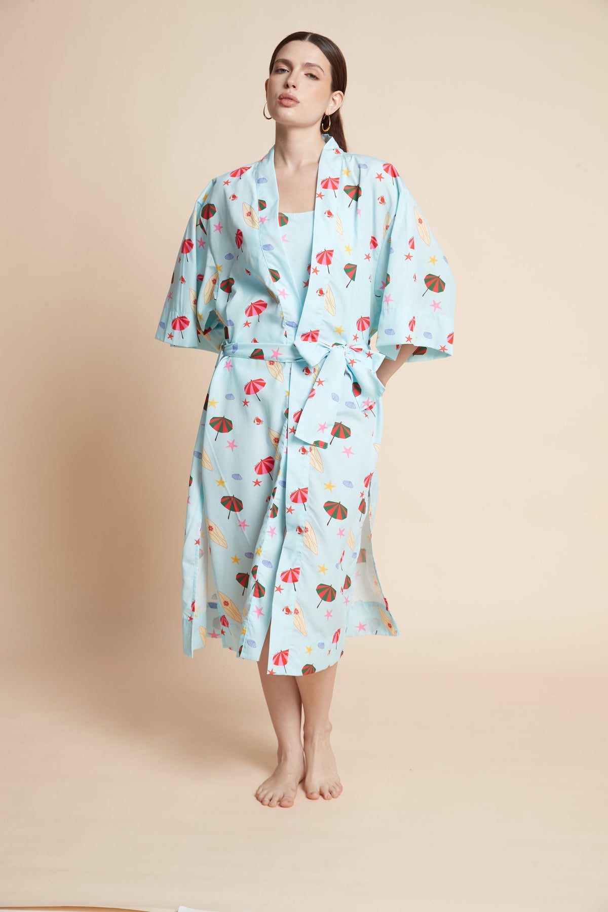 Printed Half-Sleeve Kimono