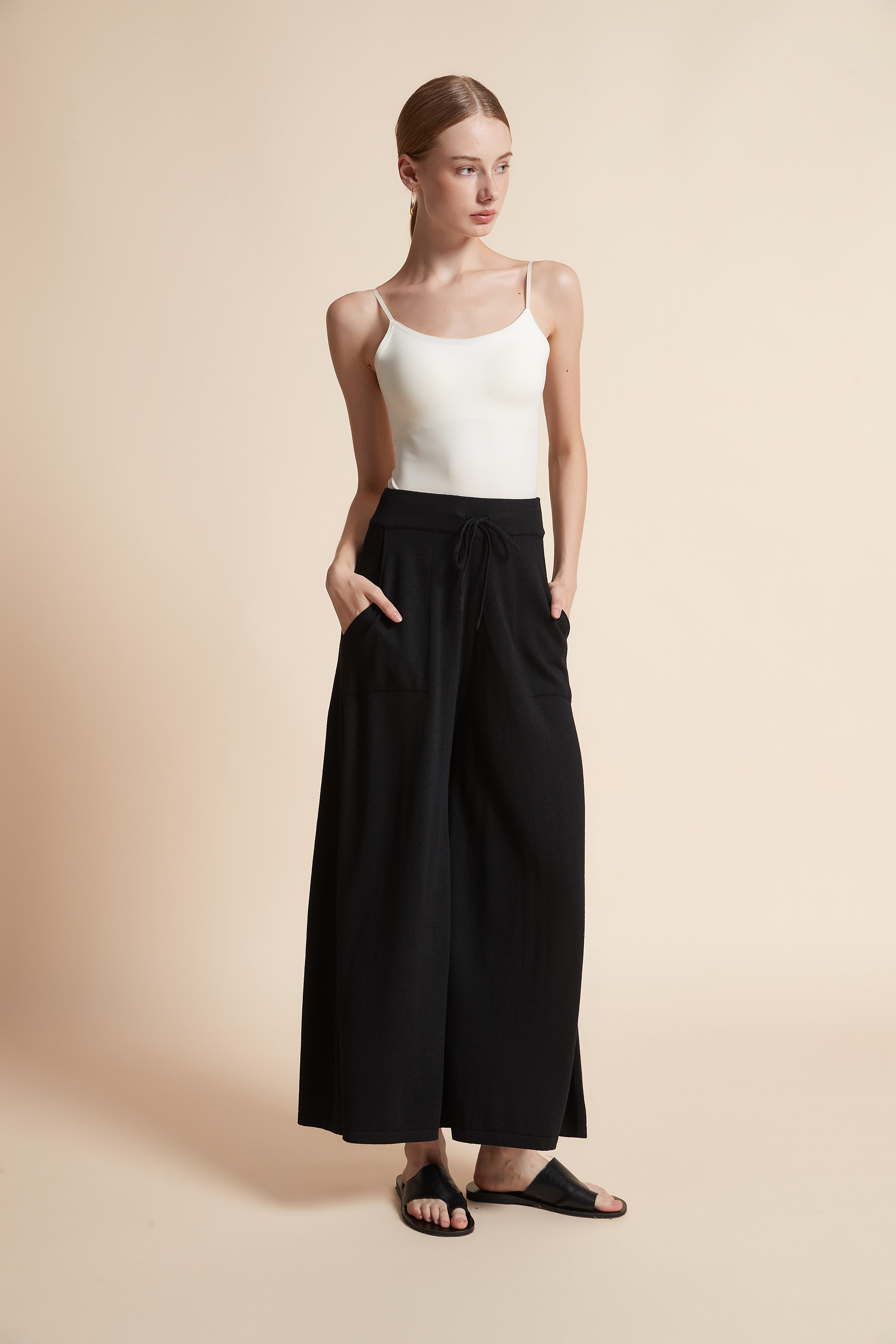 Wide-Leg Pants with Pockets