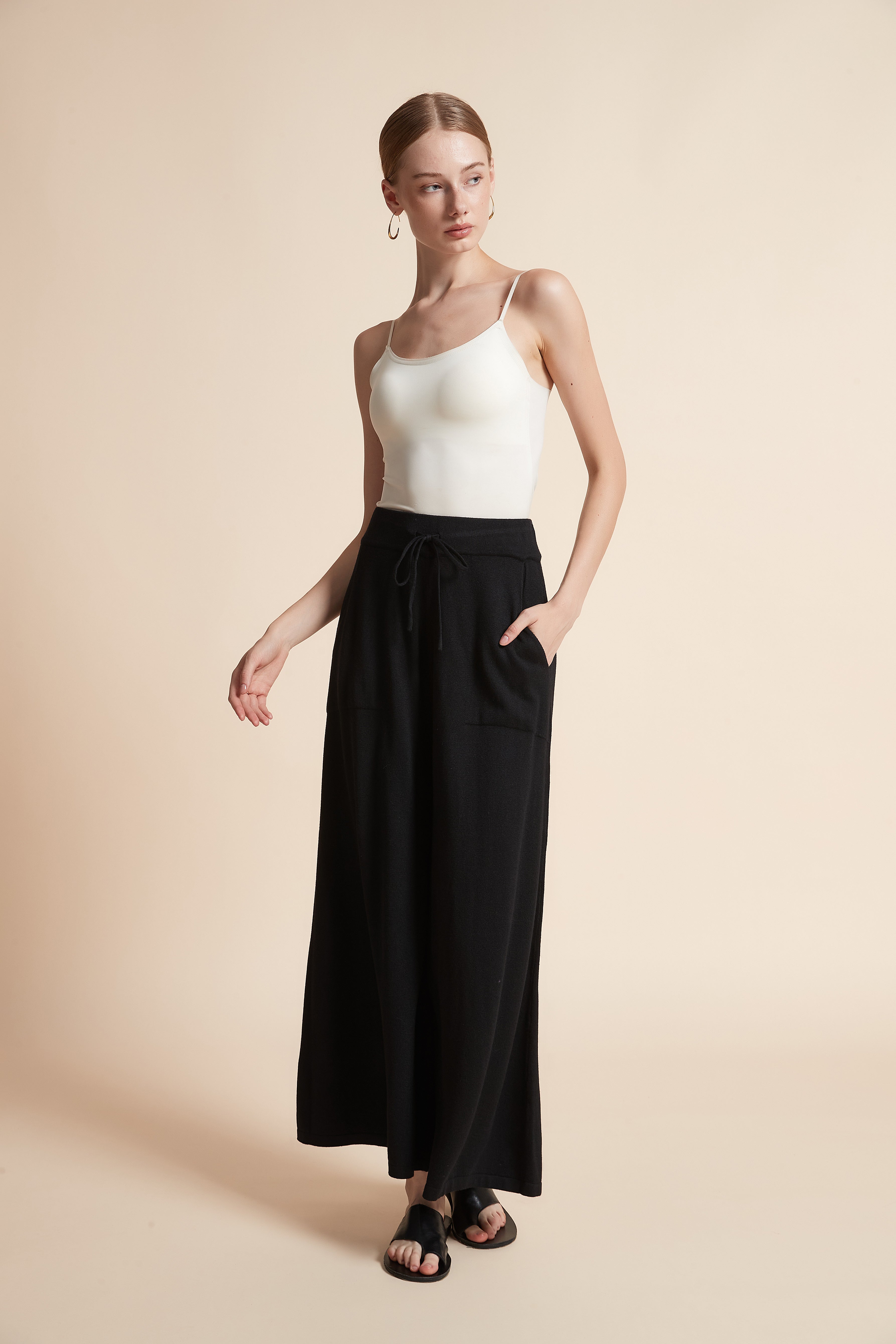 Wide-Leg Pants with Pockets