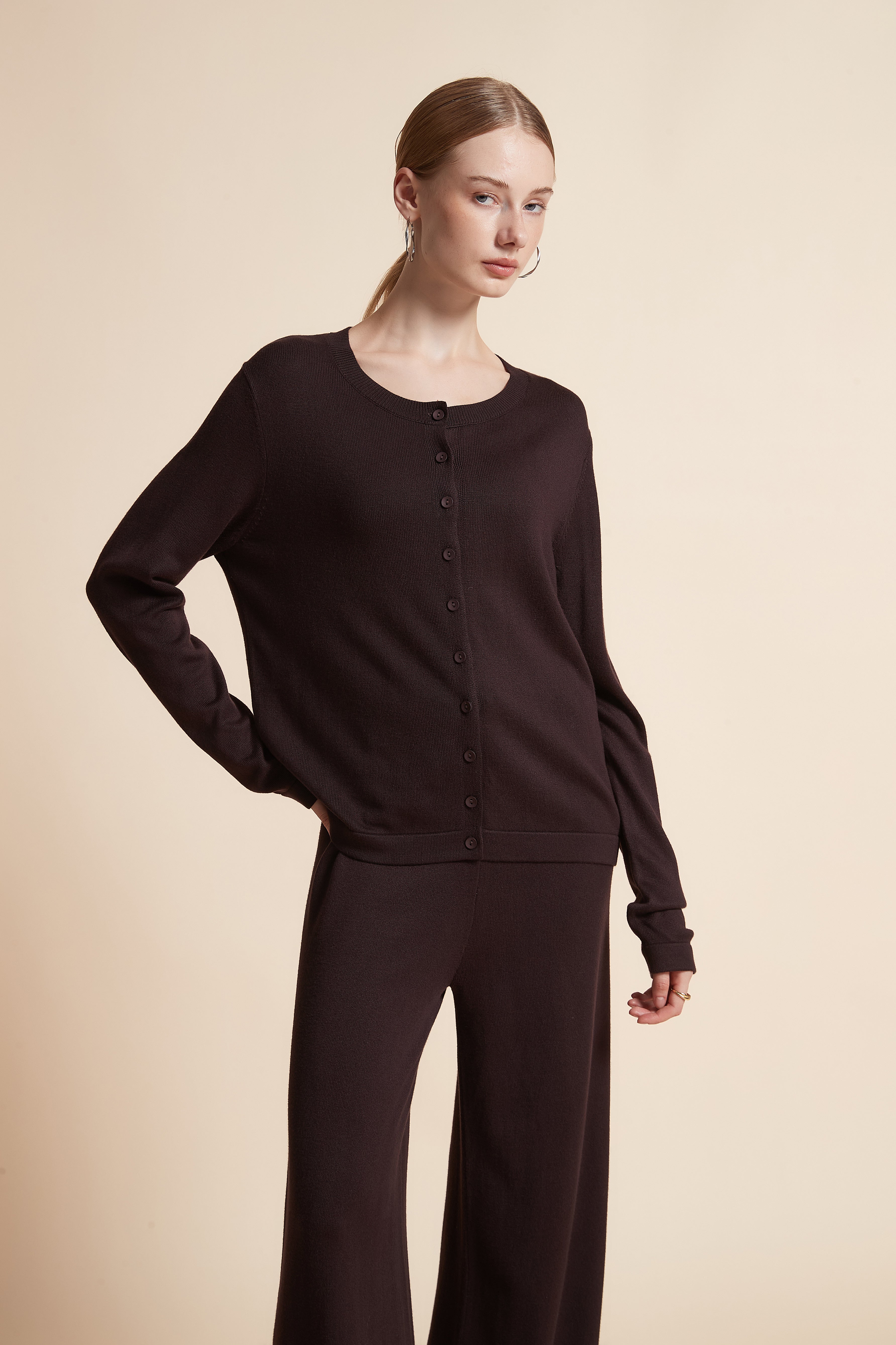 Solid Long-Sleeve Cardigan