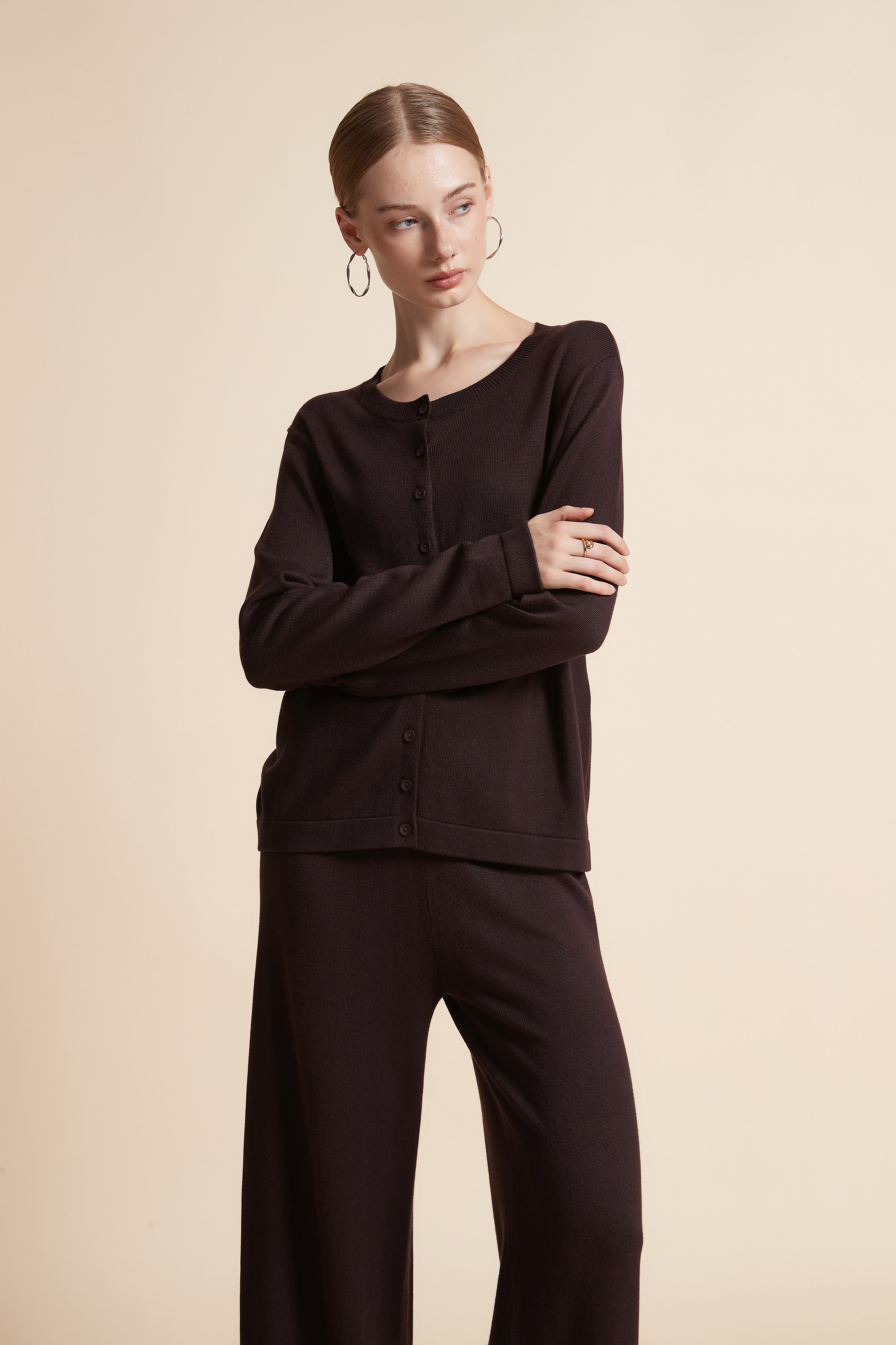 Solid Long-Sleeve Cardigan